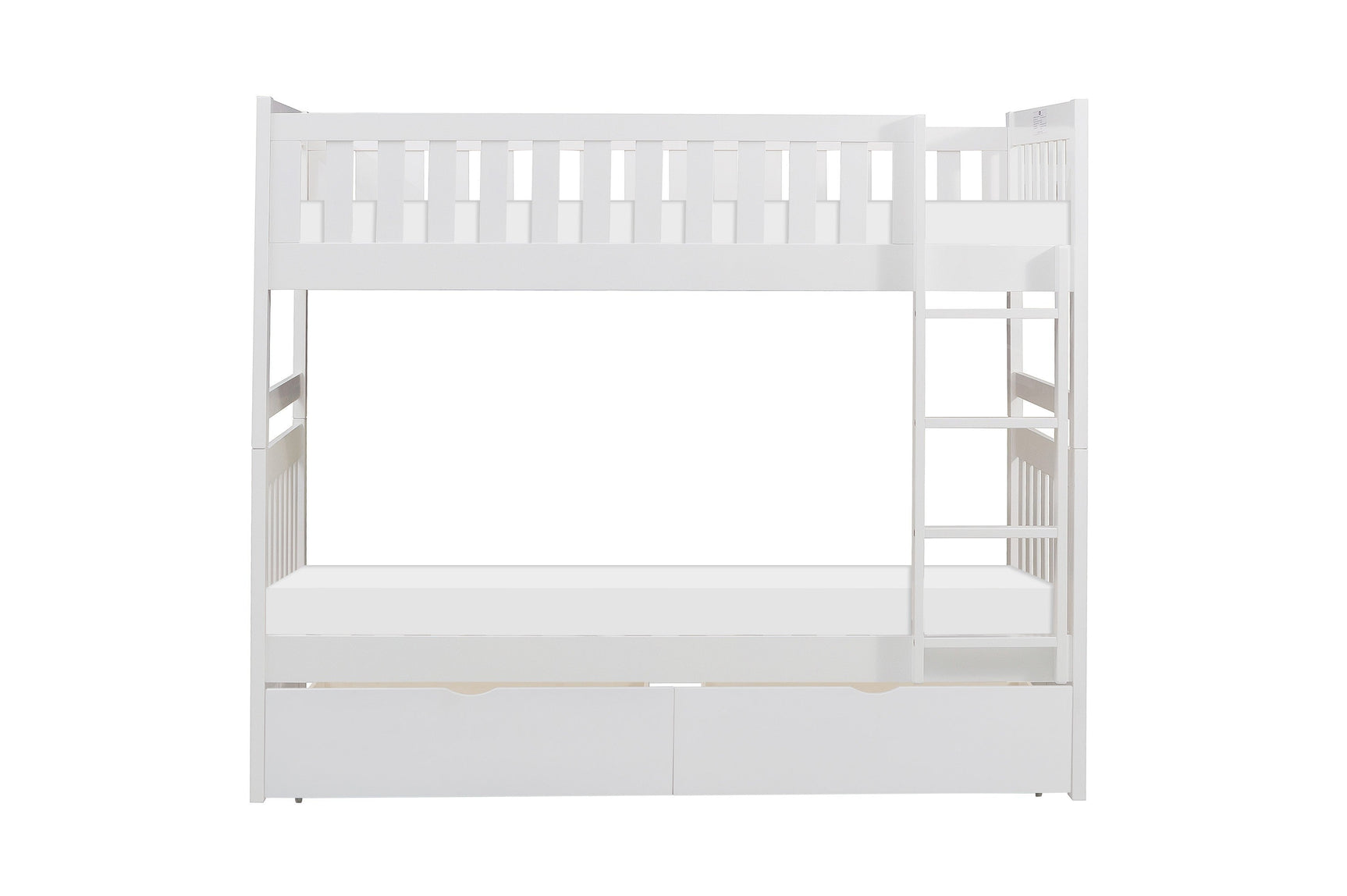 Galen White Twin/Twin Bunk Bed With Storage Boxes - Ornate Home
