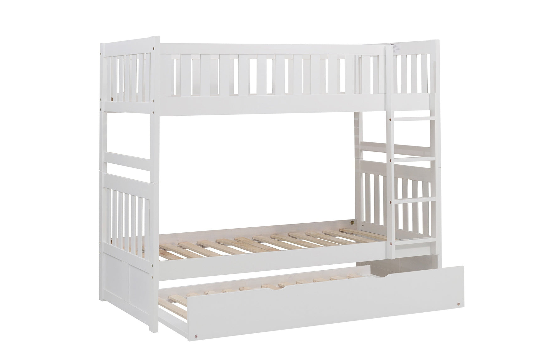 Galen White Twin/Twin Bunk Bed with Twin Trundle - Ornate Home