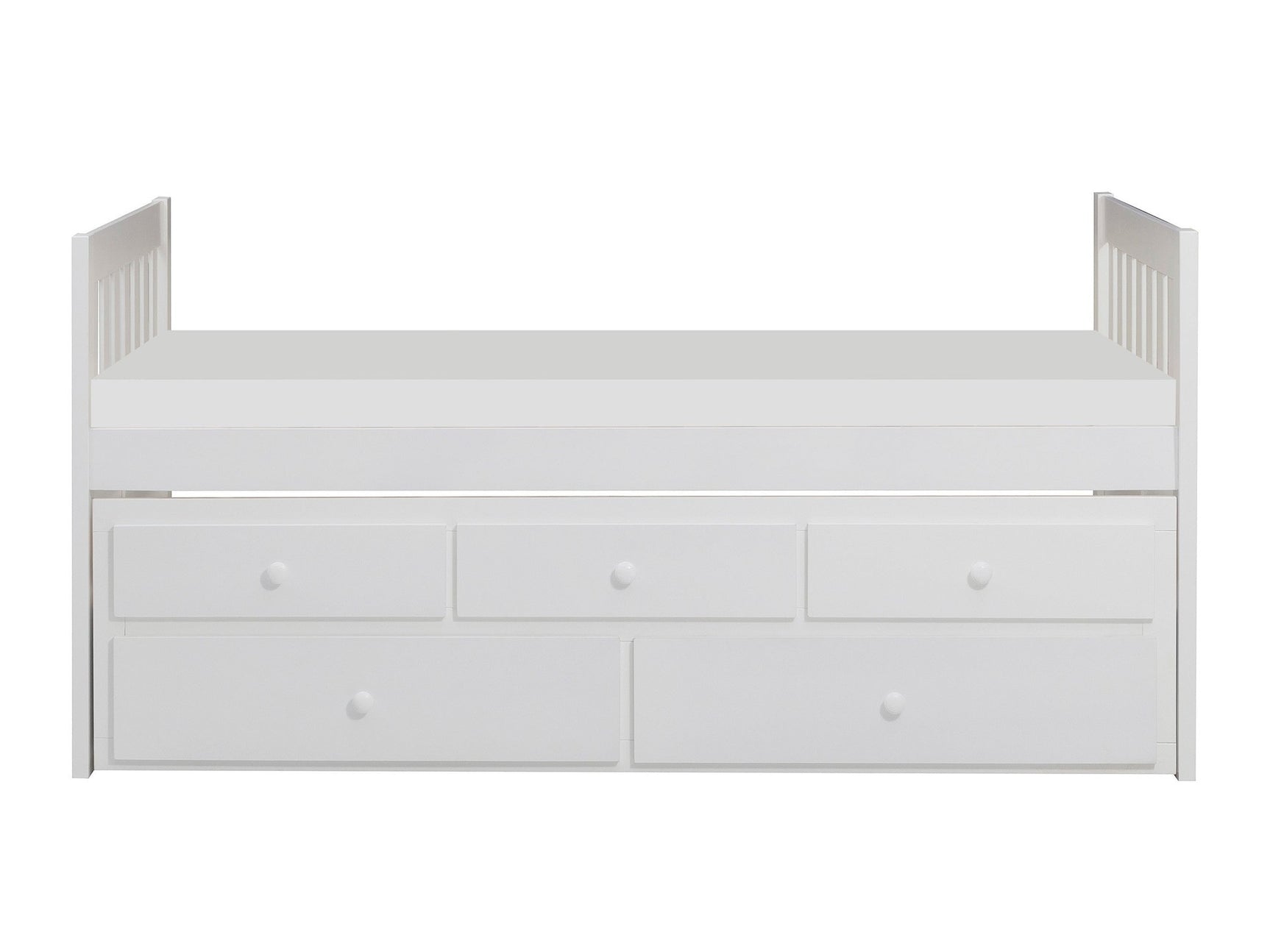 Galen White Twin/Twin Trundle Bed - Ornate Home