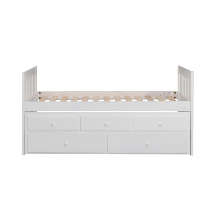 Galen White Twin/Twin Trundle Bed - Ornate Home