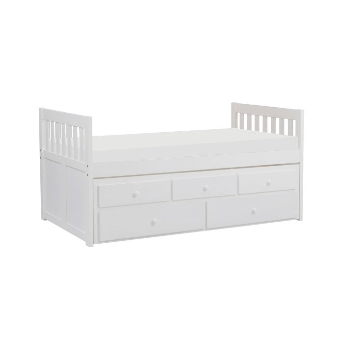 Galen White Twin/Twin Trundle Bed - Ornate Home