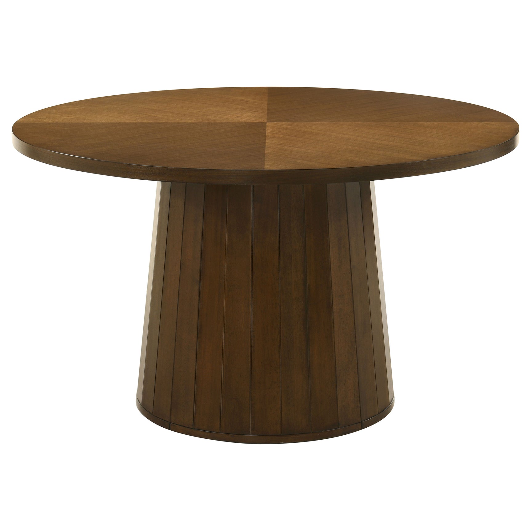 Galindo Walnut 52-inch Round Walnut Veneer Dining Table - Ornate Home