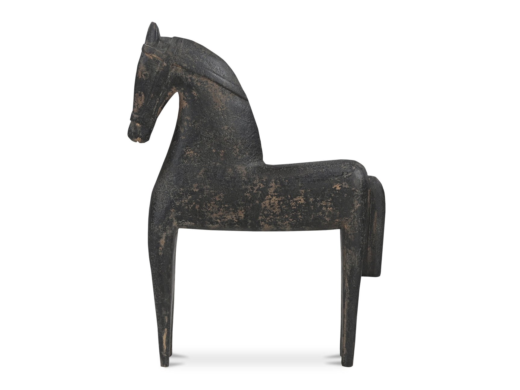 Gallant Black Wooden Sculpture - Ornate Home