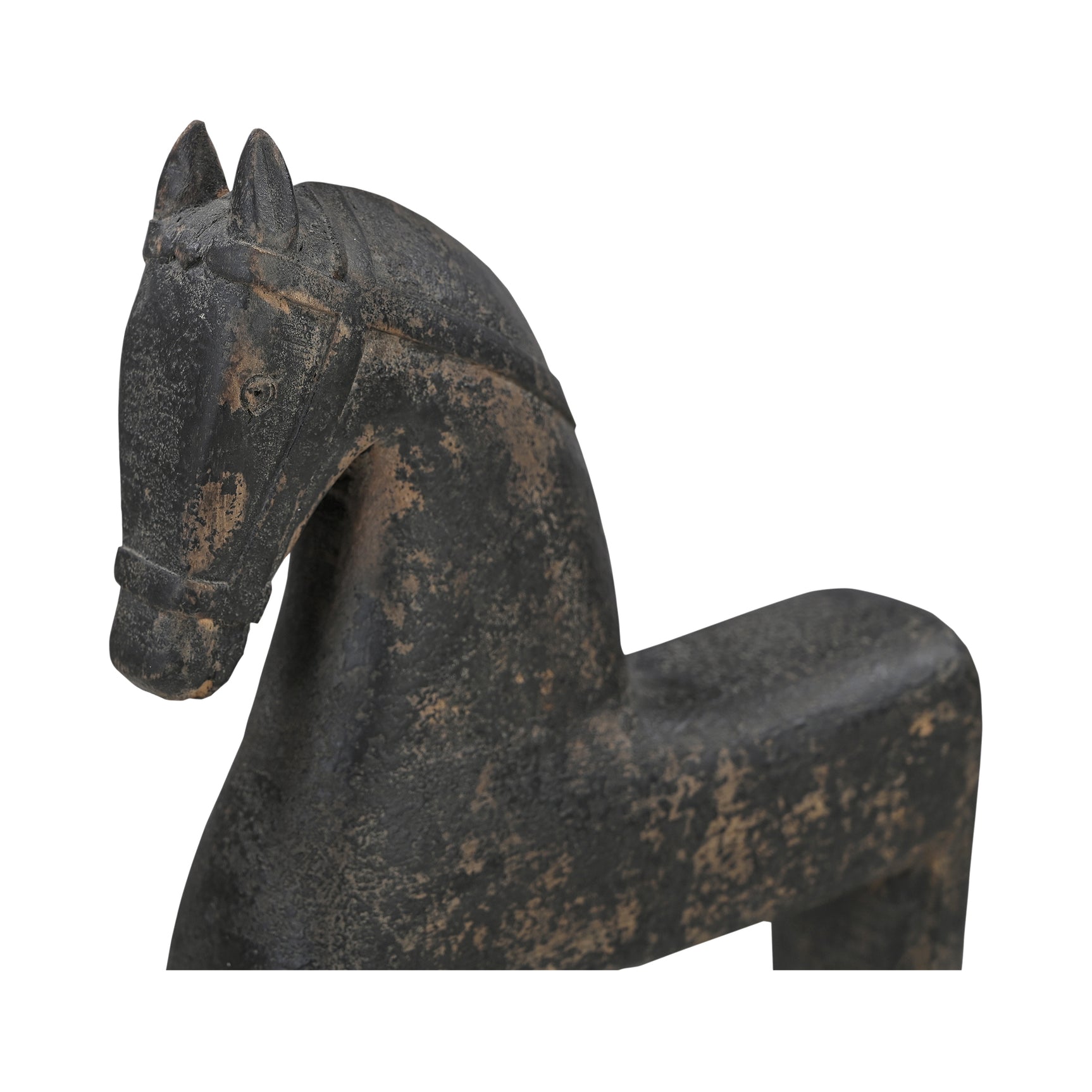 Gallant Black Wooden Sculpture - Ornate Home