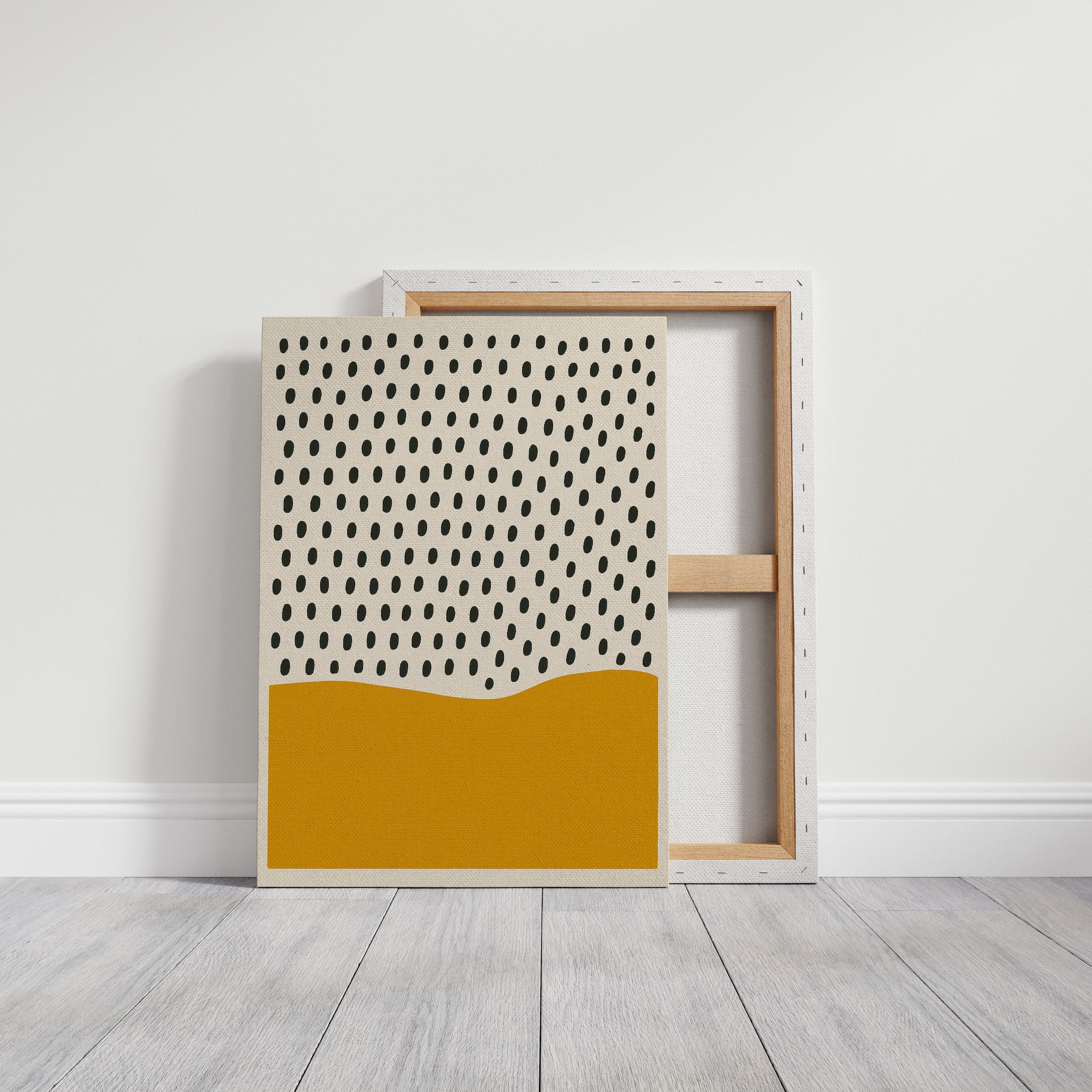 Modern Abstract Art Print - Minimalist Dots and Waves