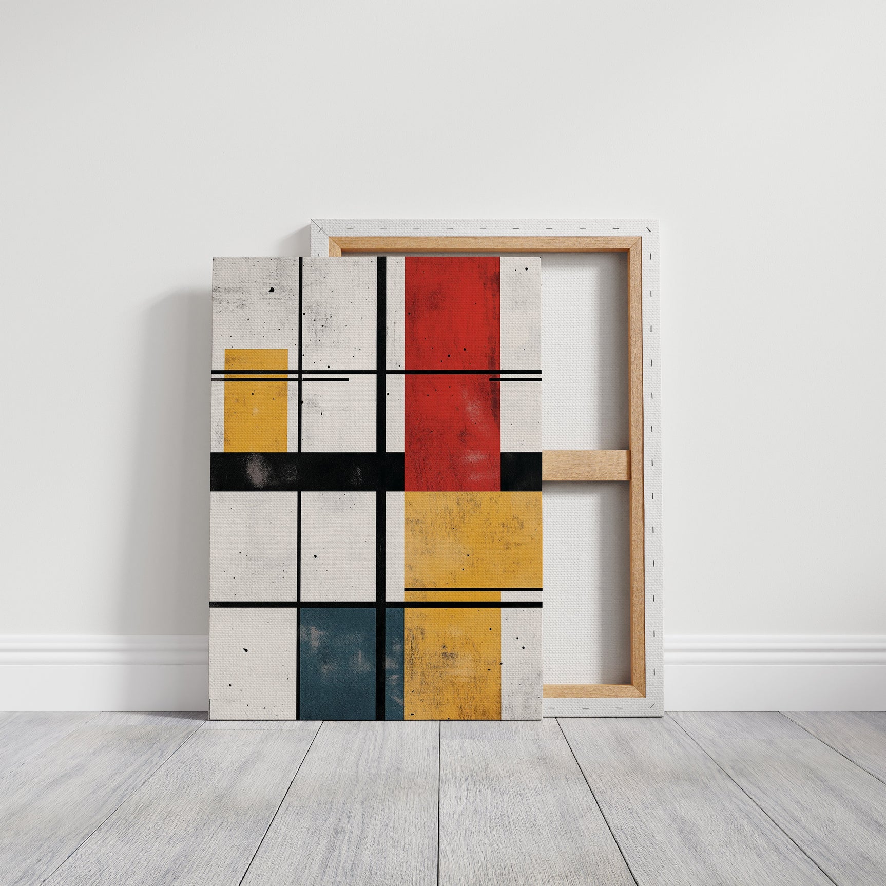 Modular Rhythm – Abstract Primary Color Grid Art