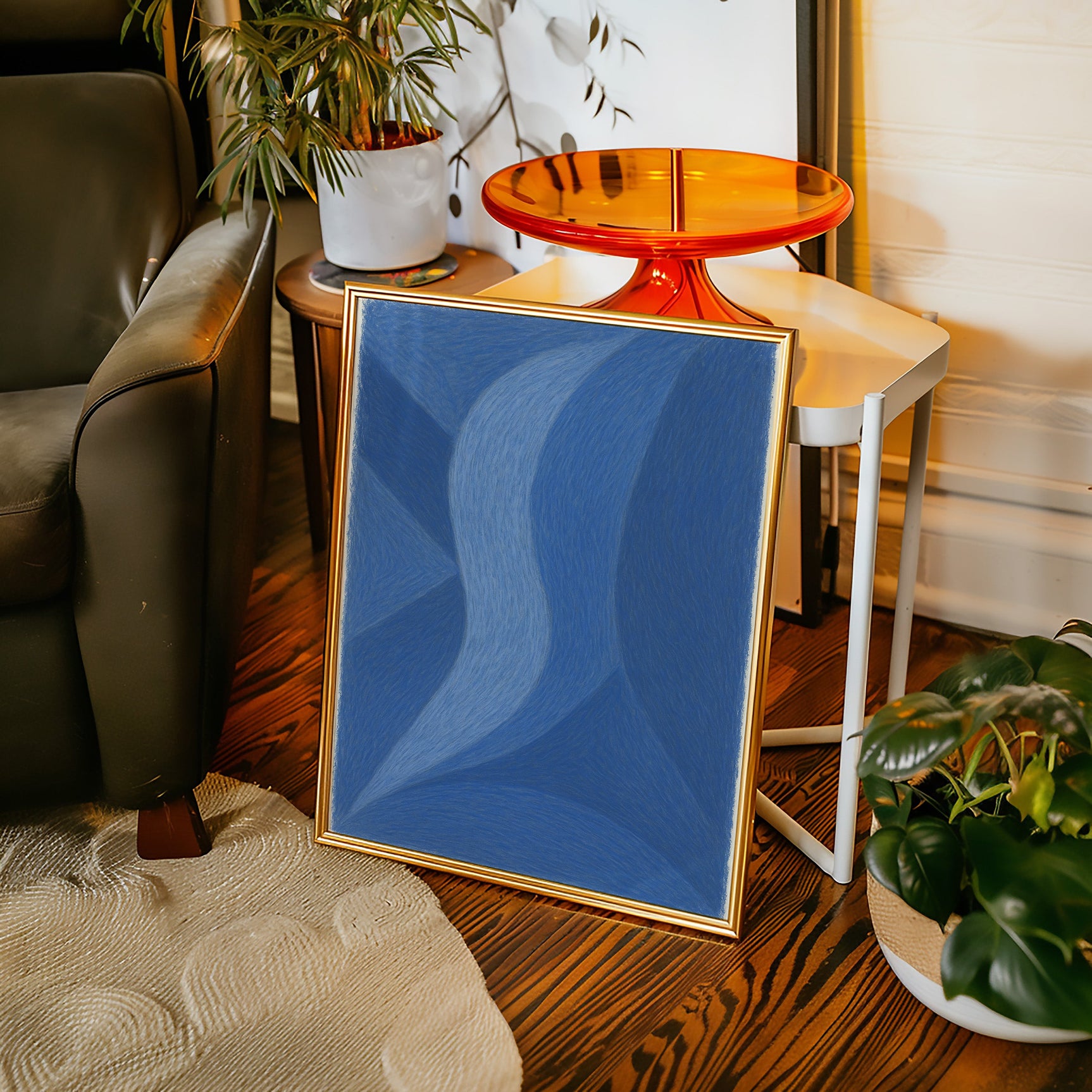 Serene Blue Abstract Art Print