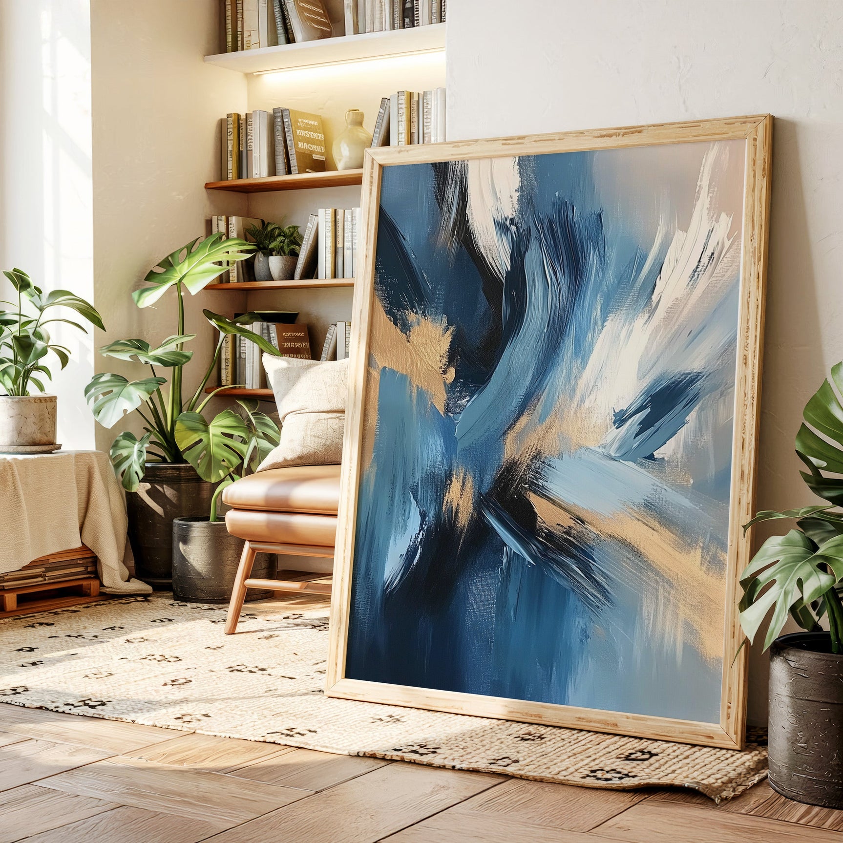 Blue Serenity - Abstract Ocean-Inspired Canvas Art
