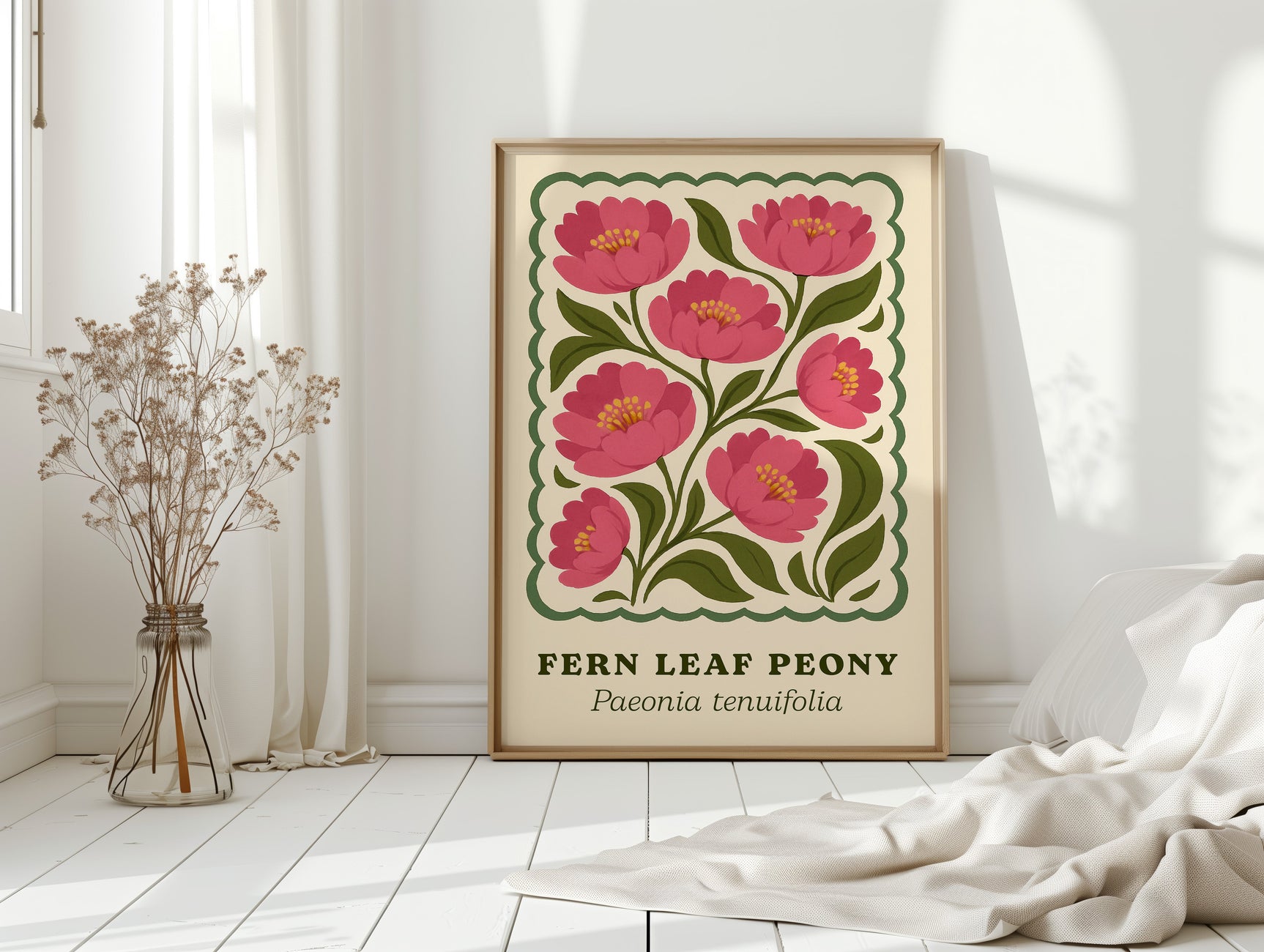 Blossoming Fern - Peony Art Print