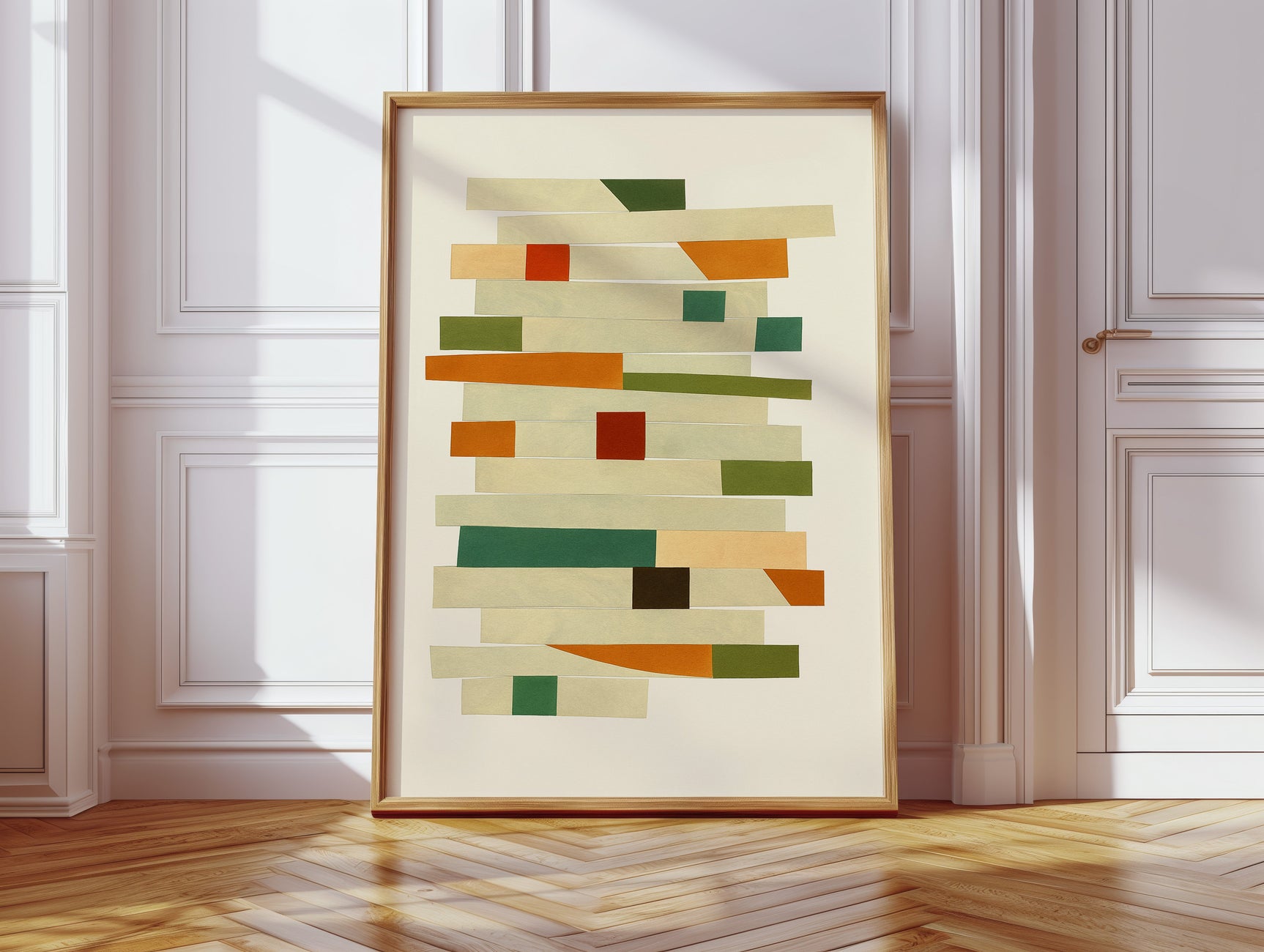 “Stacked Harmony” – Mid-Century Modern Geometric Art Print