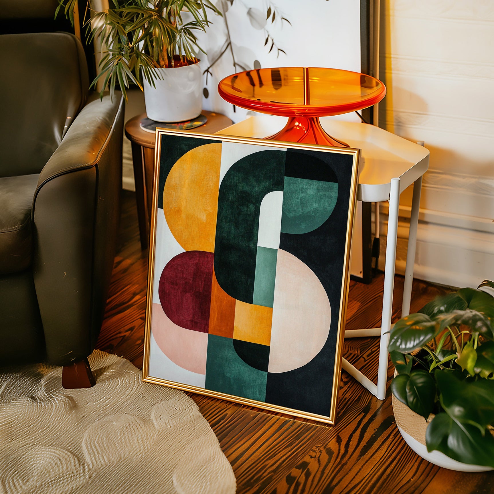 “Modern Balance” – Bold Mid-Century Abstract Geometric Print
