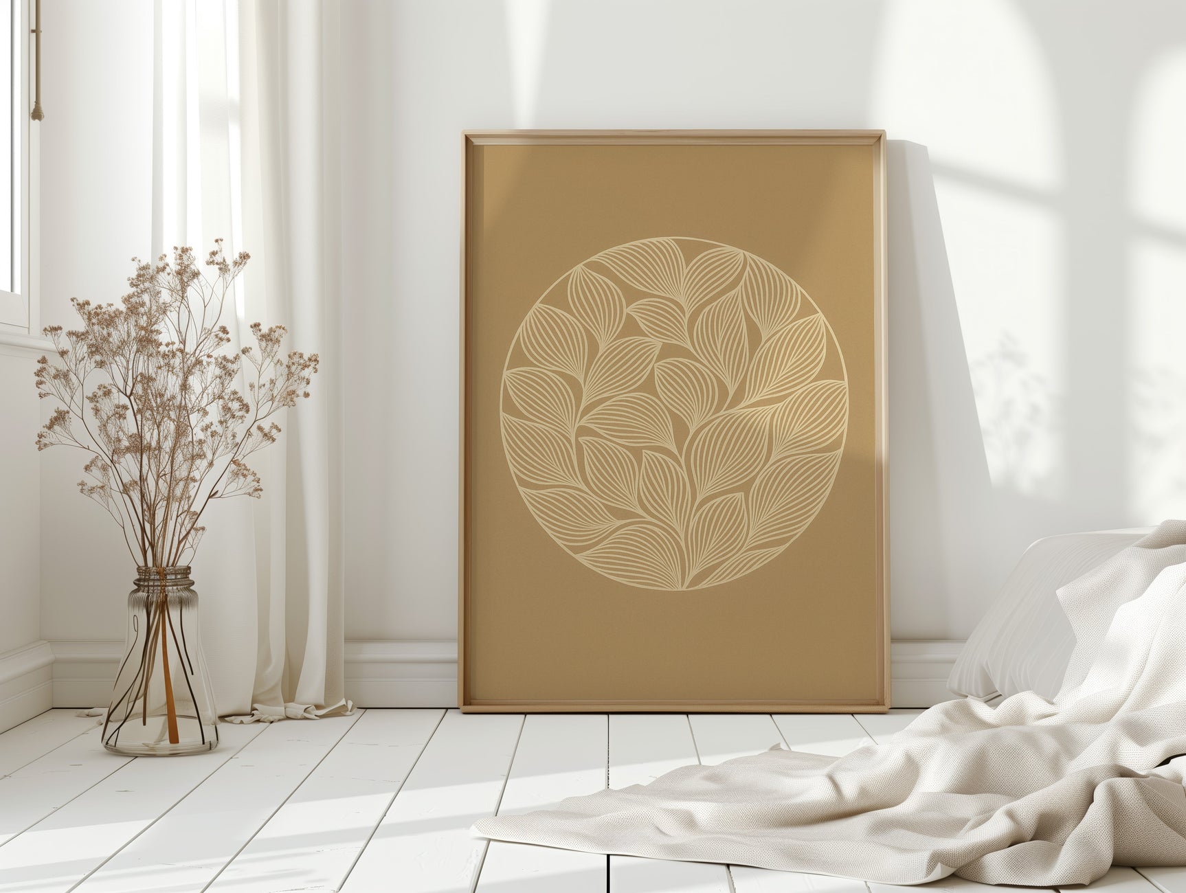Elegant Leaf Mandala Art Print