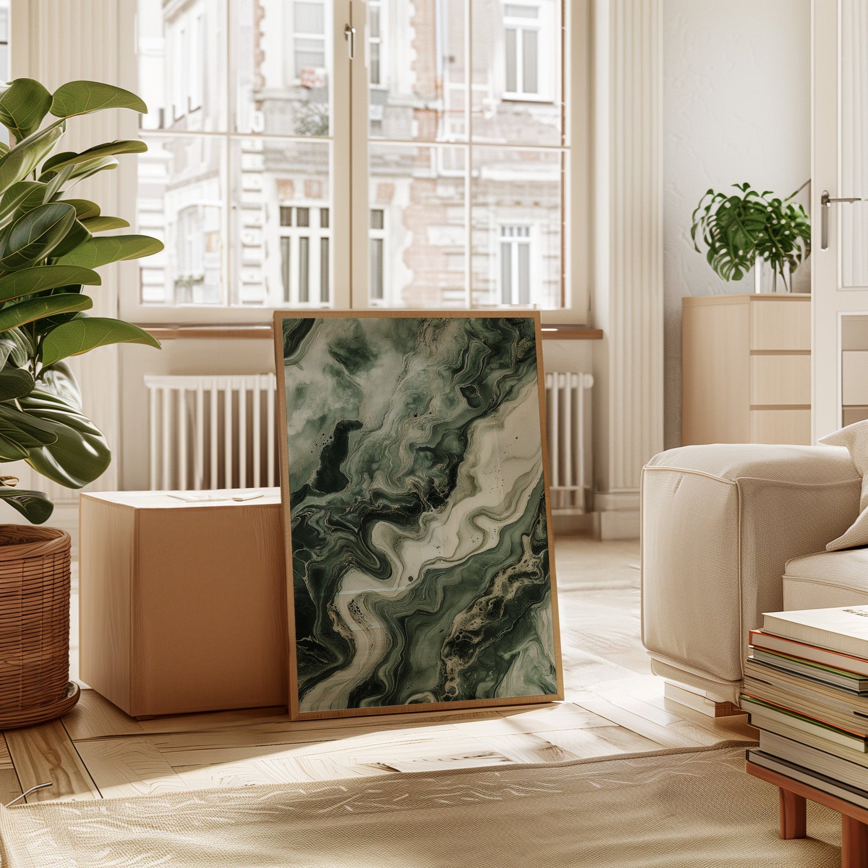 "Emerald Dreams" - Abstract Green Marble Art Print