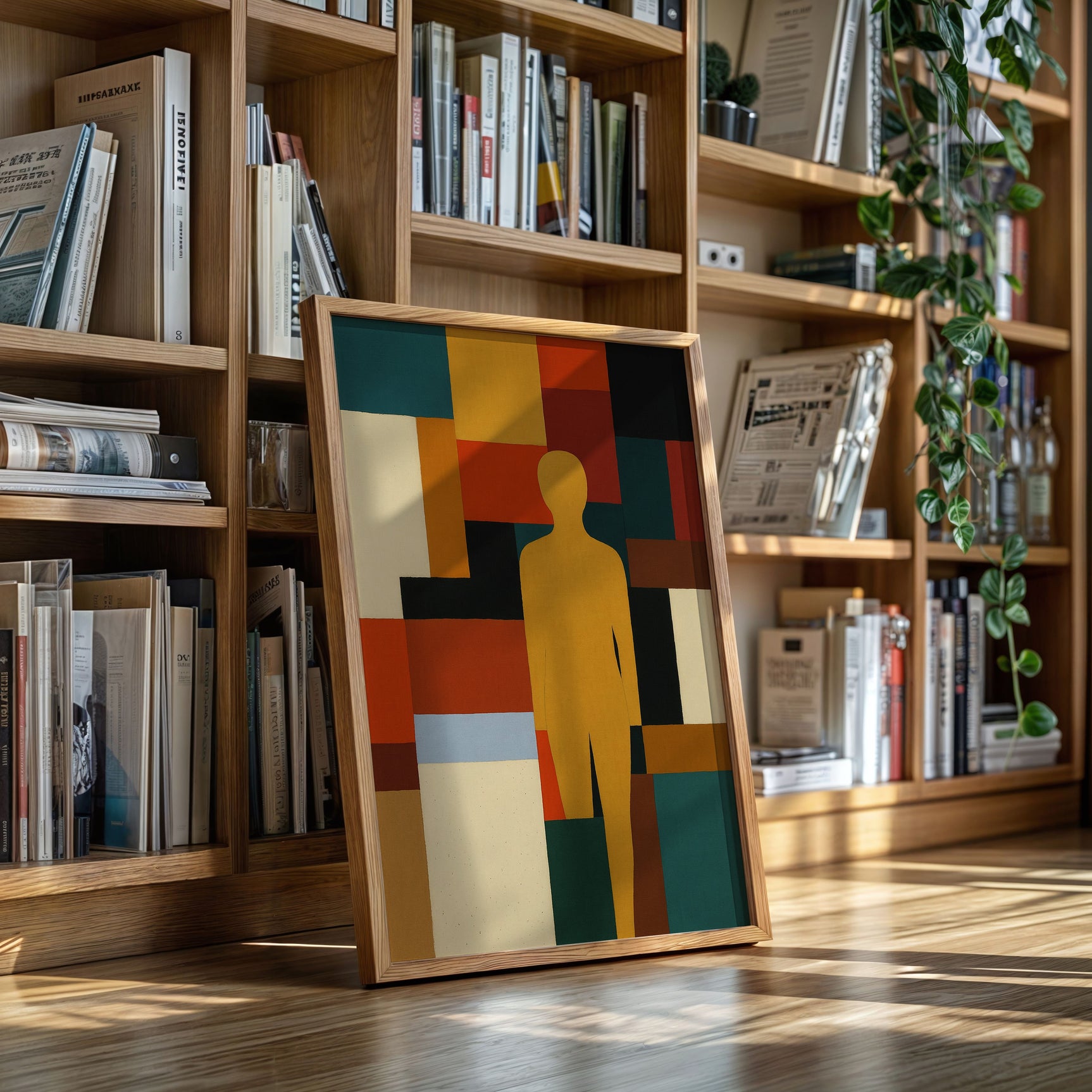Geometric Harmony - Abstract Human Silhouette Art