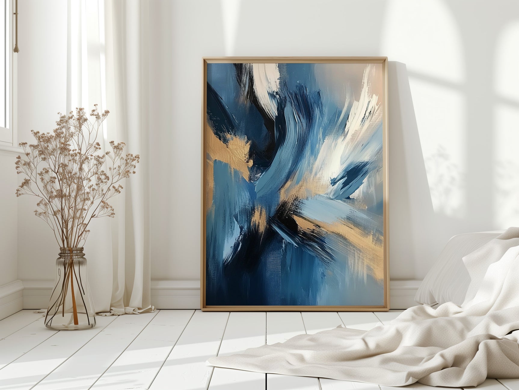 Blue Serenity - Abstract Ocean-Inspired Canvas Art