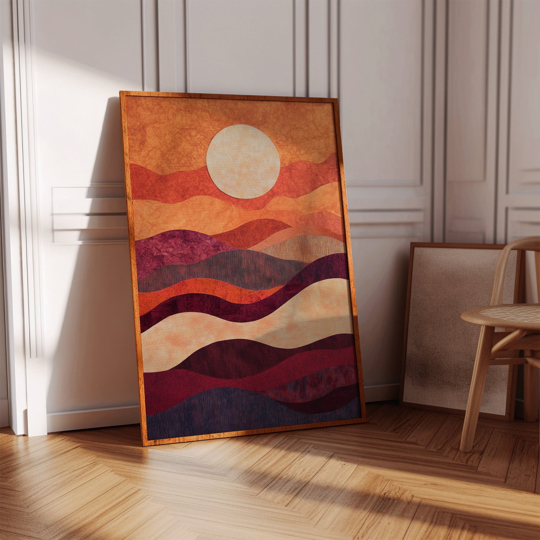 Sunset Serenity: Handmade Textile Wall Art