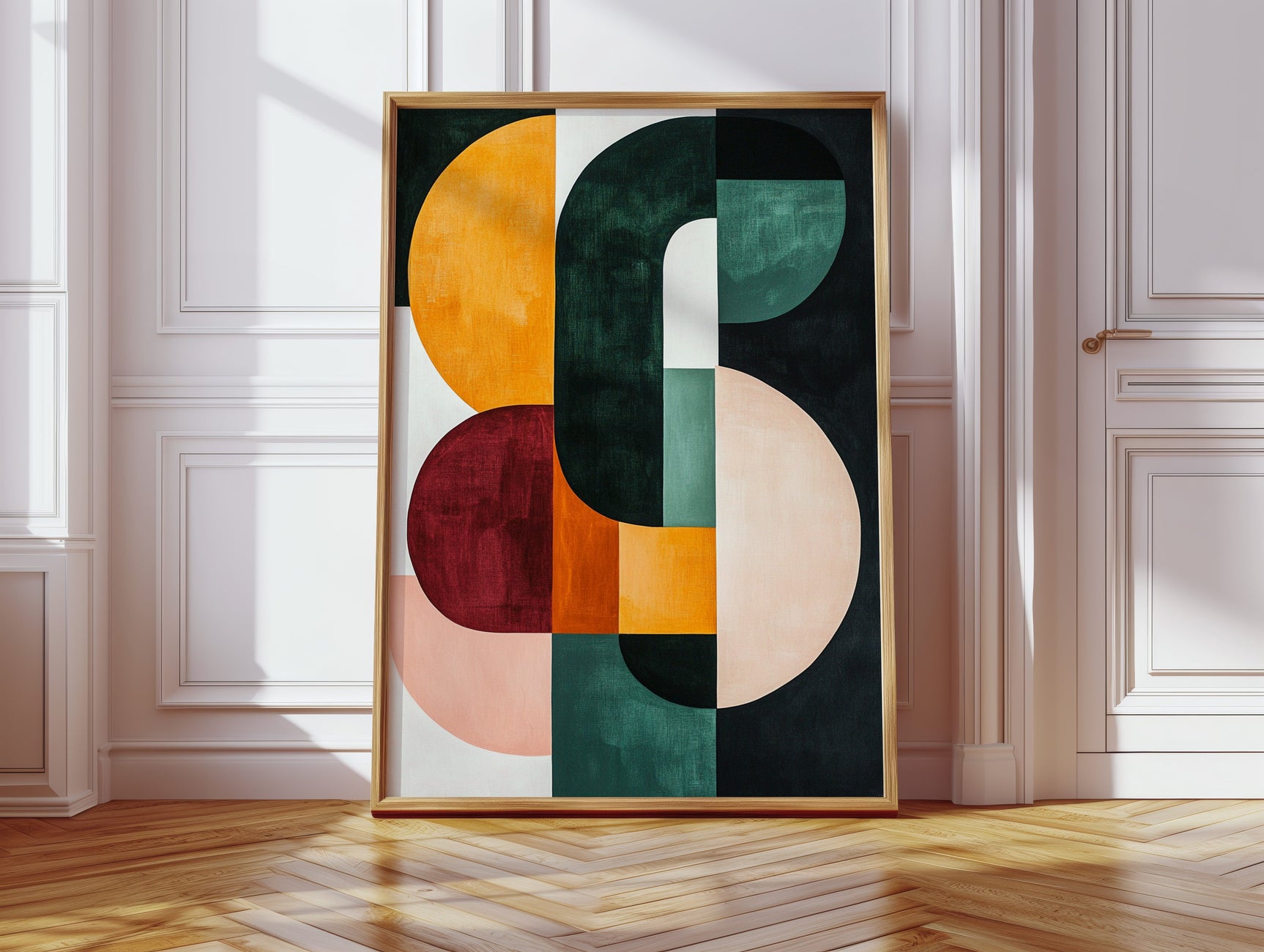 “Modern Balance” – Bold Mid-Century Abstract Geometric Print