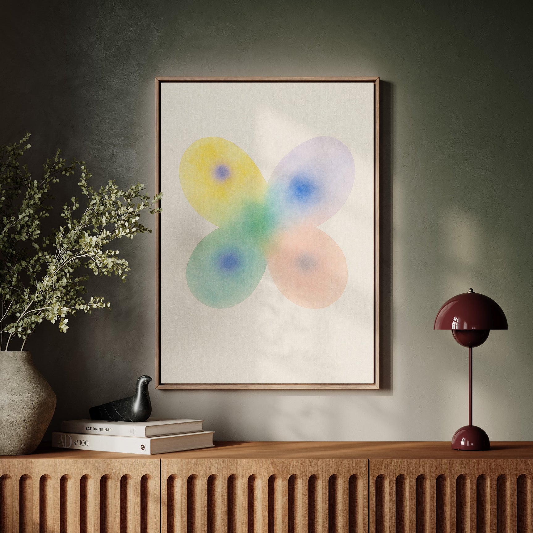 Soft Bloom – Watercolor Butterfly Abstract Print