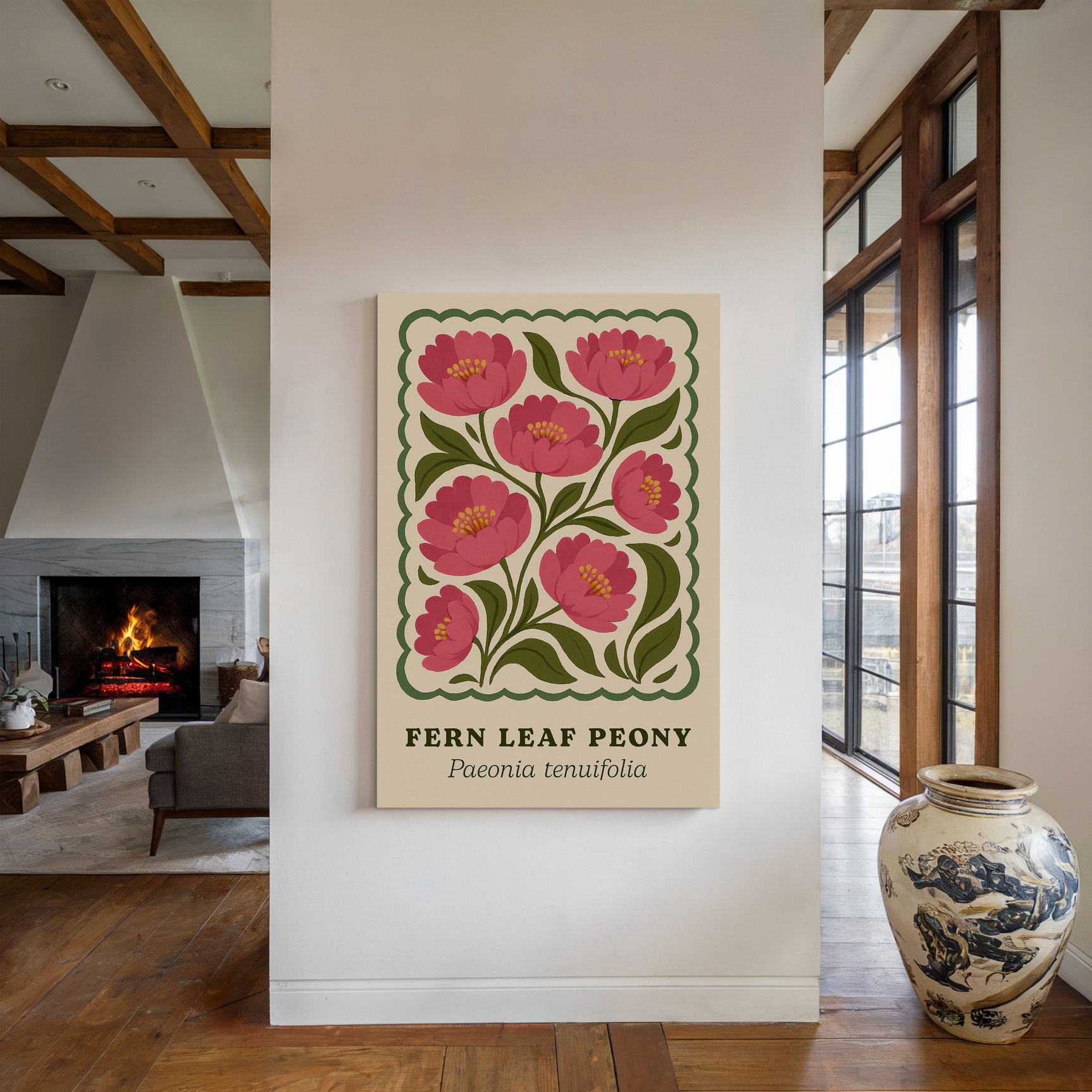 Blossoming Fern - Peony Art Print