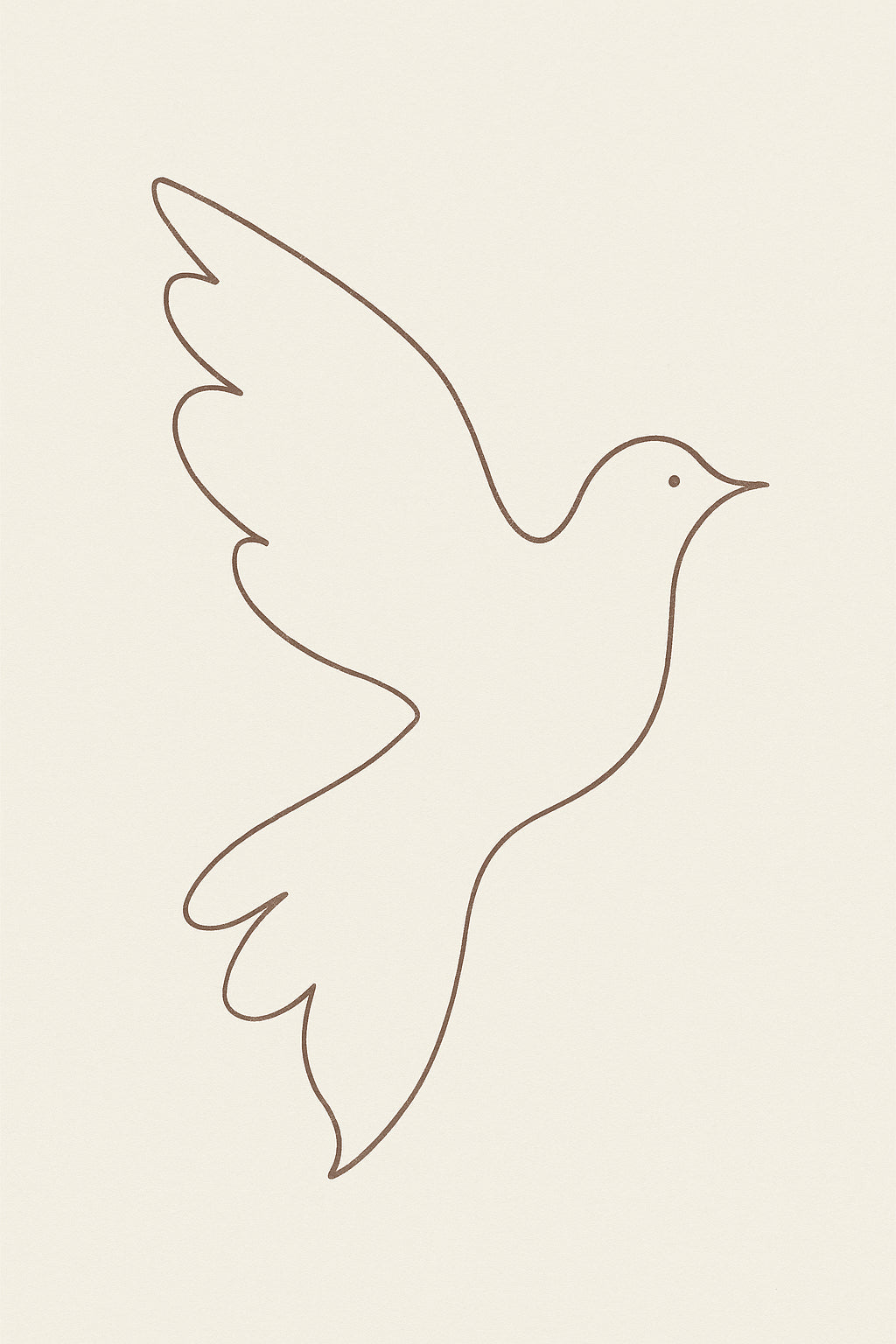 Minimalist Dove Line Art Print
