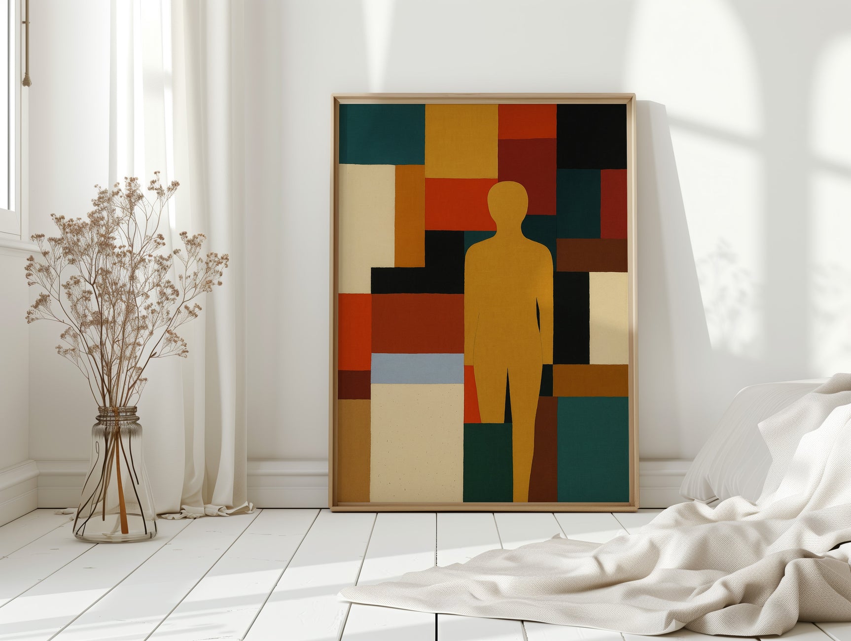 Geometric Harmony - Abstract Human Silhouette Art
