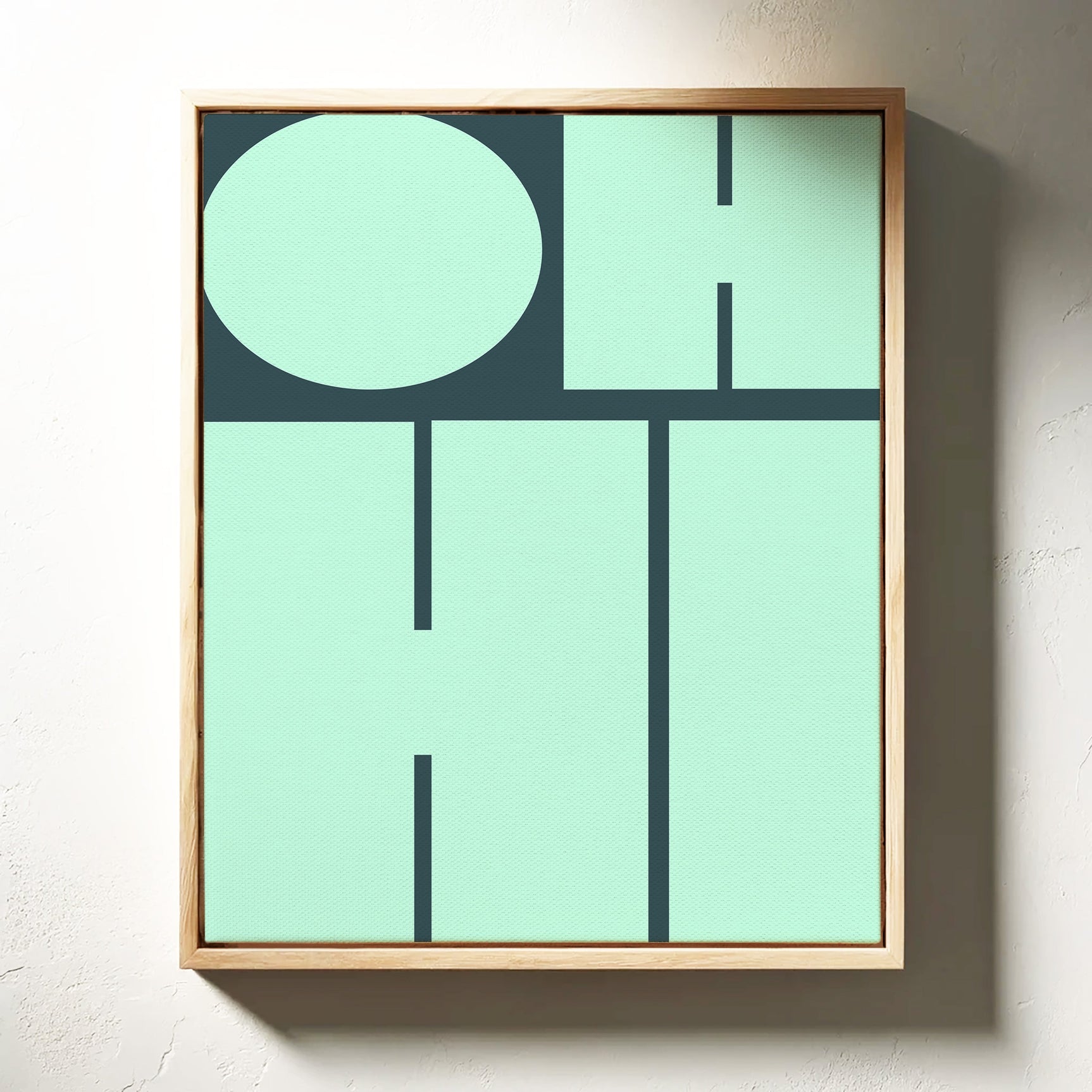 Mint Harmony - Modern Geometric Wall Art