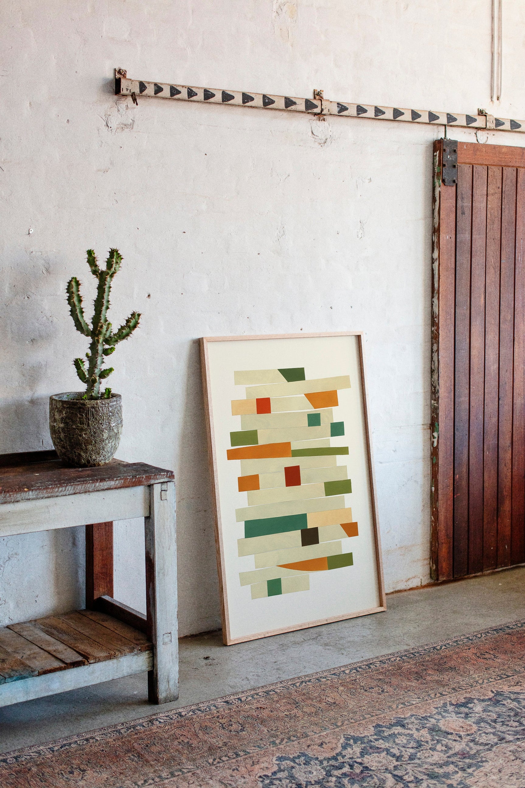 “Stacked Harmony” – Mid-Century Modern Geometric Art Print