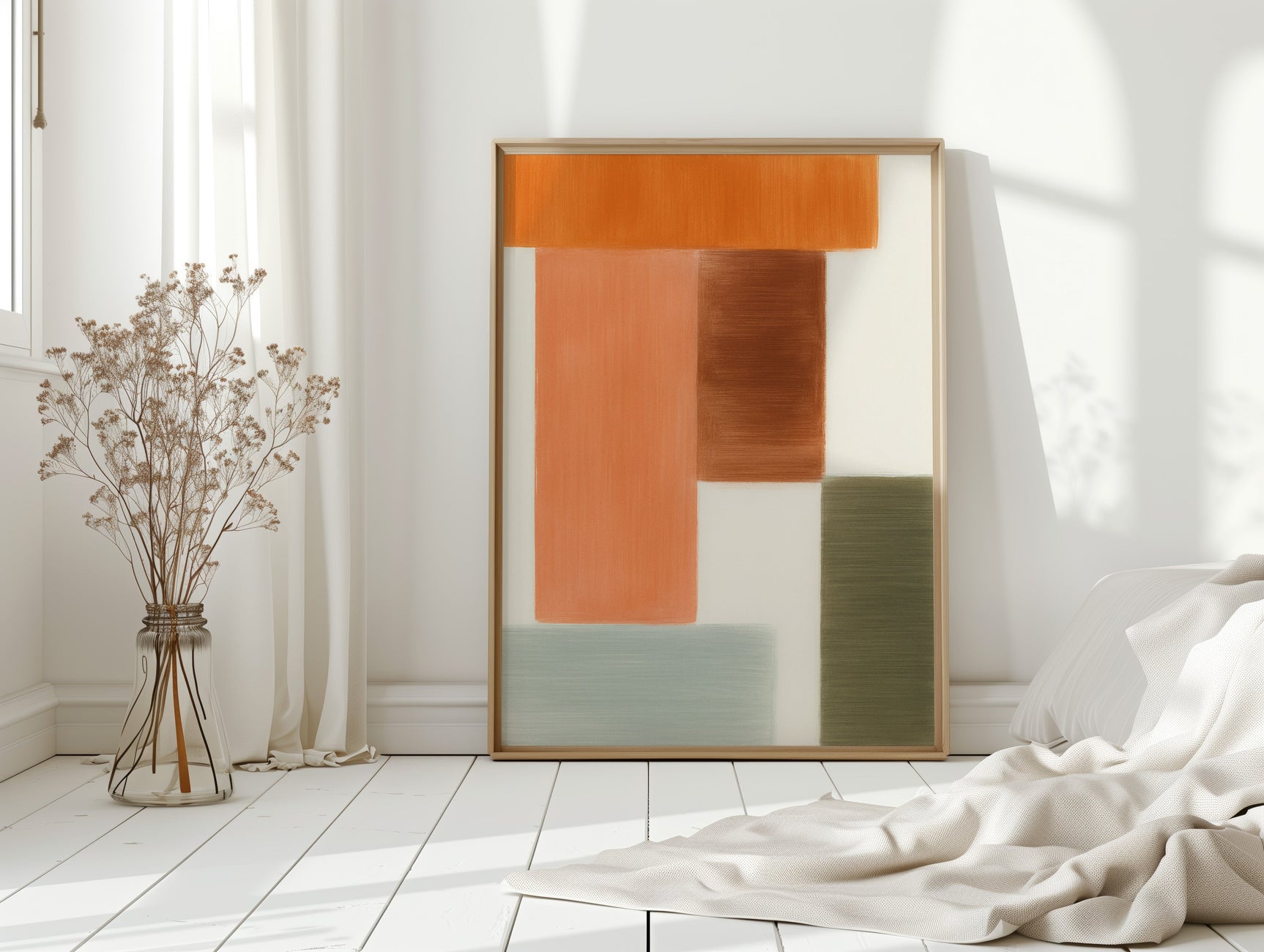 Earthy Harmony - Abstract Geometric Canvas Art