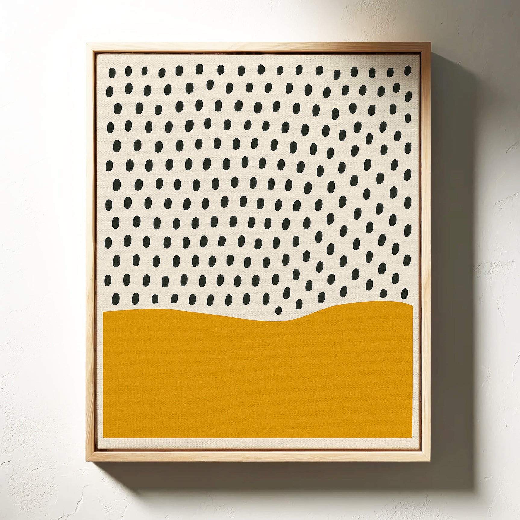 Modern Abstract Art Print - Minimalist Dots and Waves