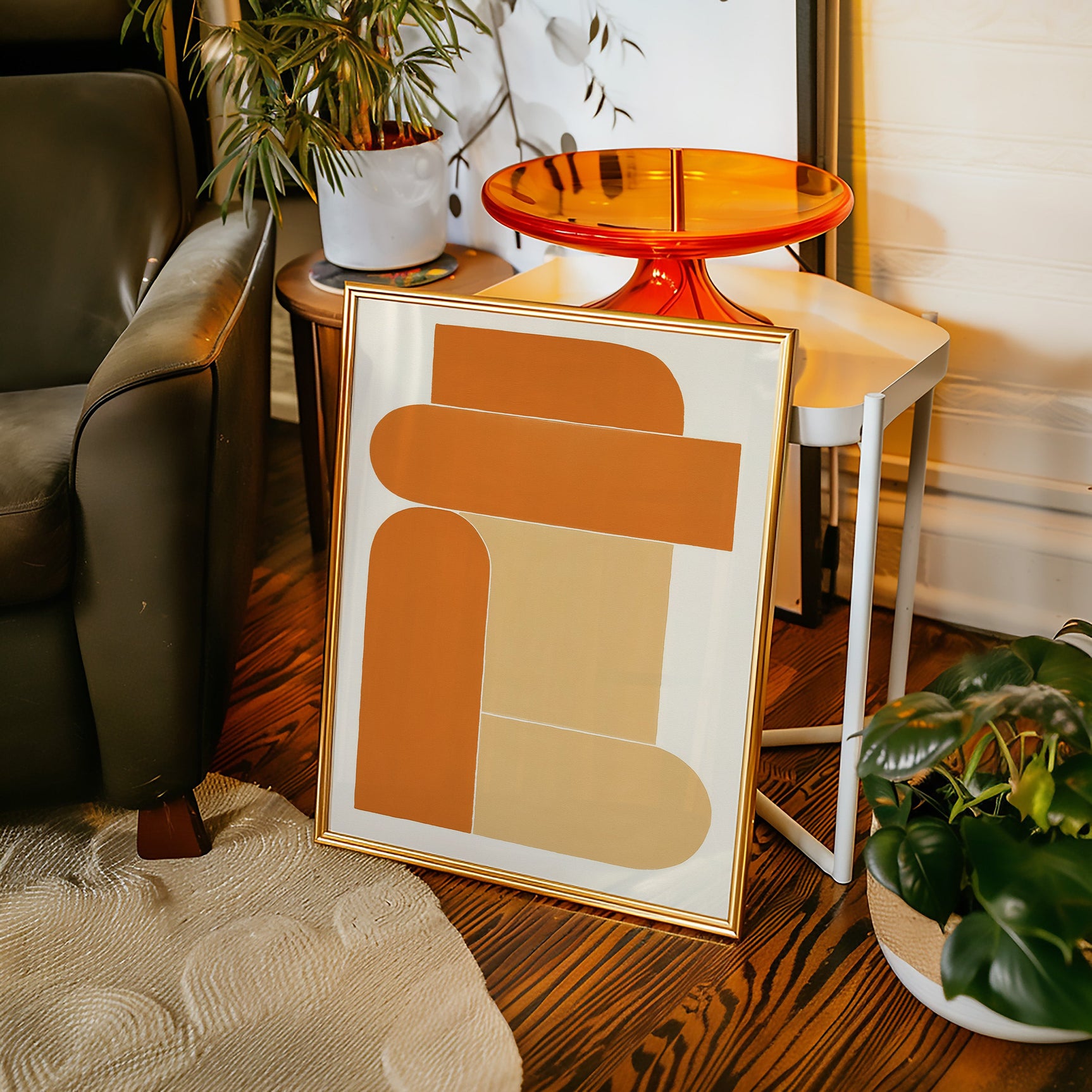 Terracotta Stack – Modern Geometric Abstract Print