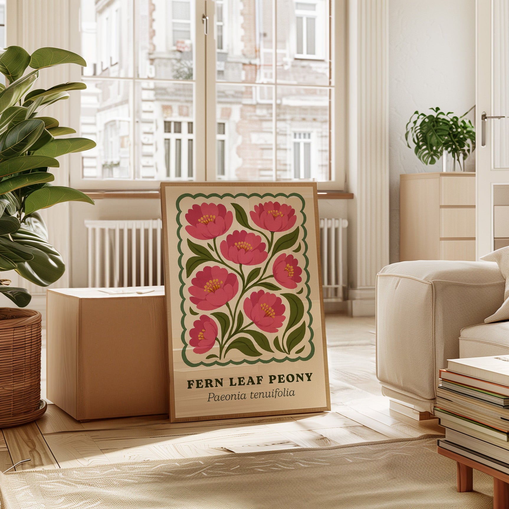 Blossoming Fern - Peony Art Print
