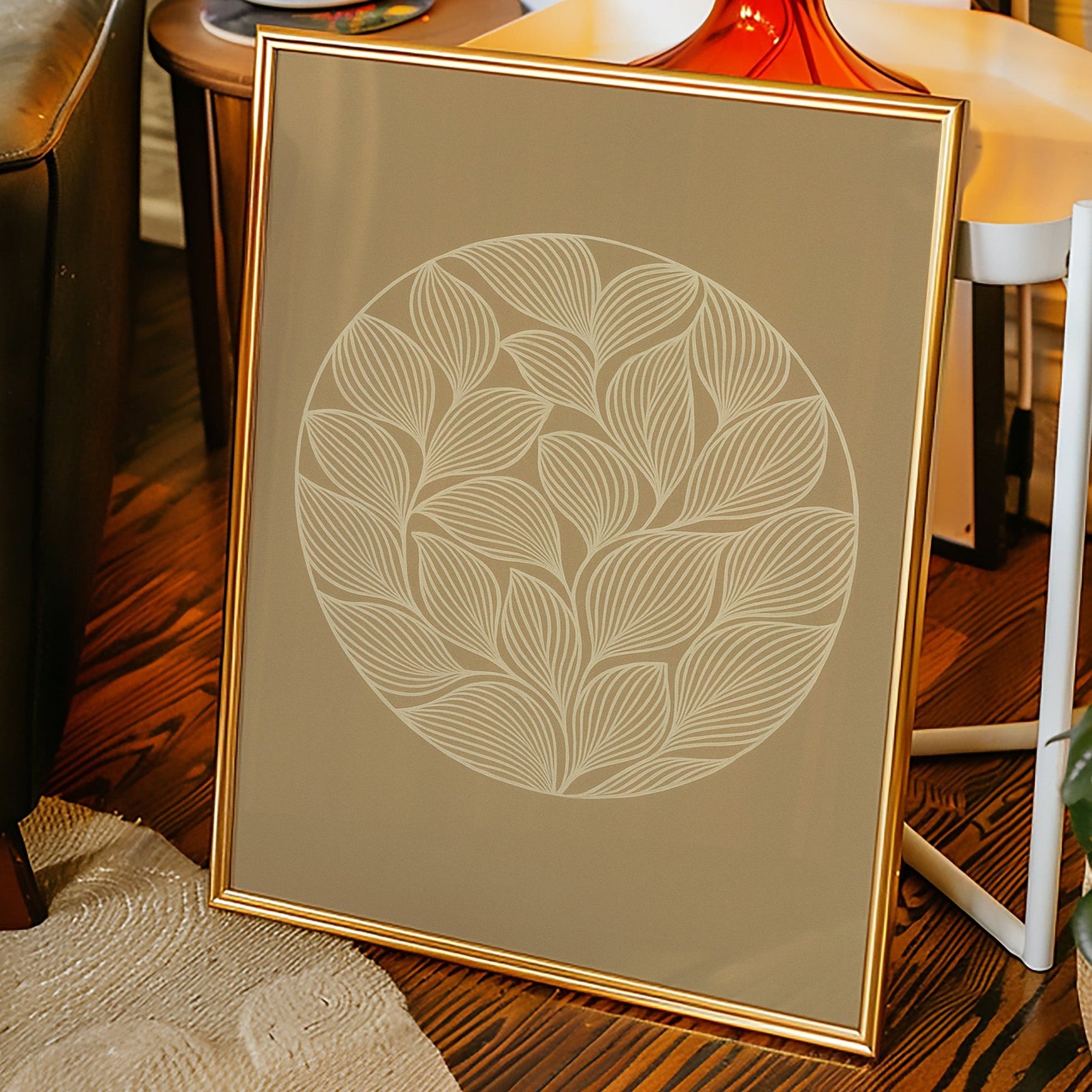 Elegant Leaf Mandala Art Print