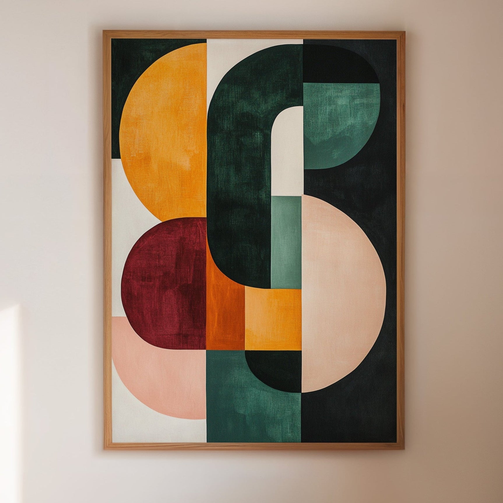 “Modern Balance” – Bold Mid-Century Abstract Geometric Print