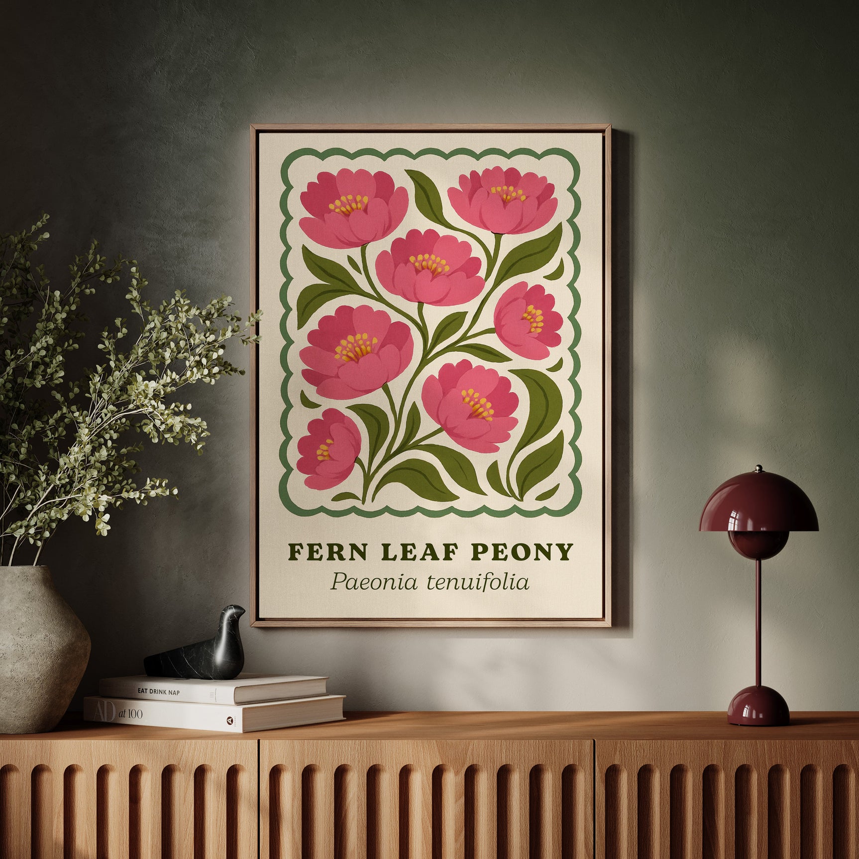 Blossoming Fern - Peony Art Print