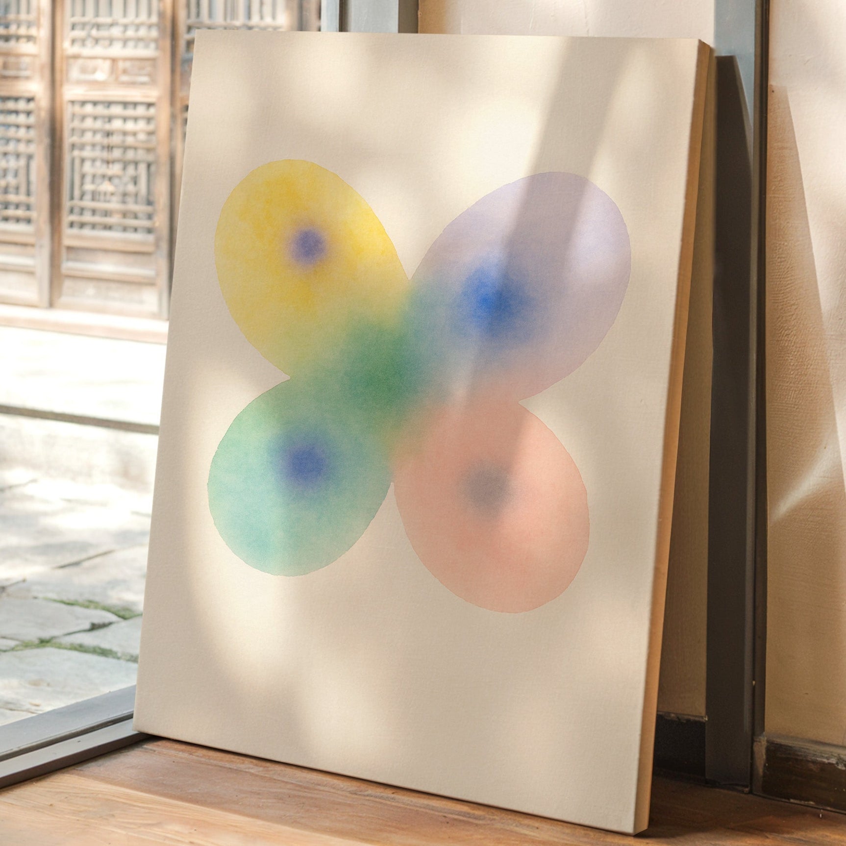 Soft Bloom – Watercolor Butterfly Abstract Print