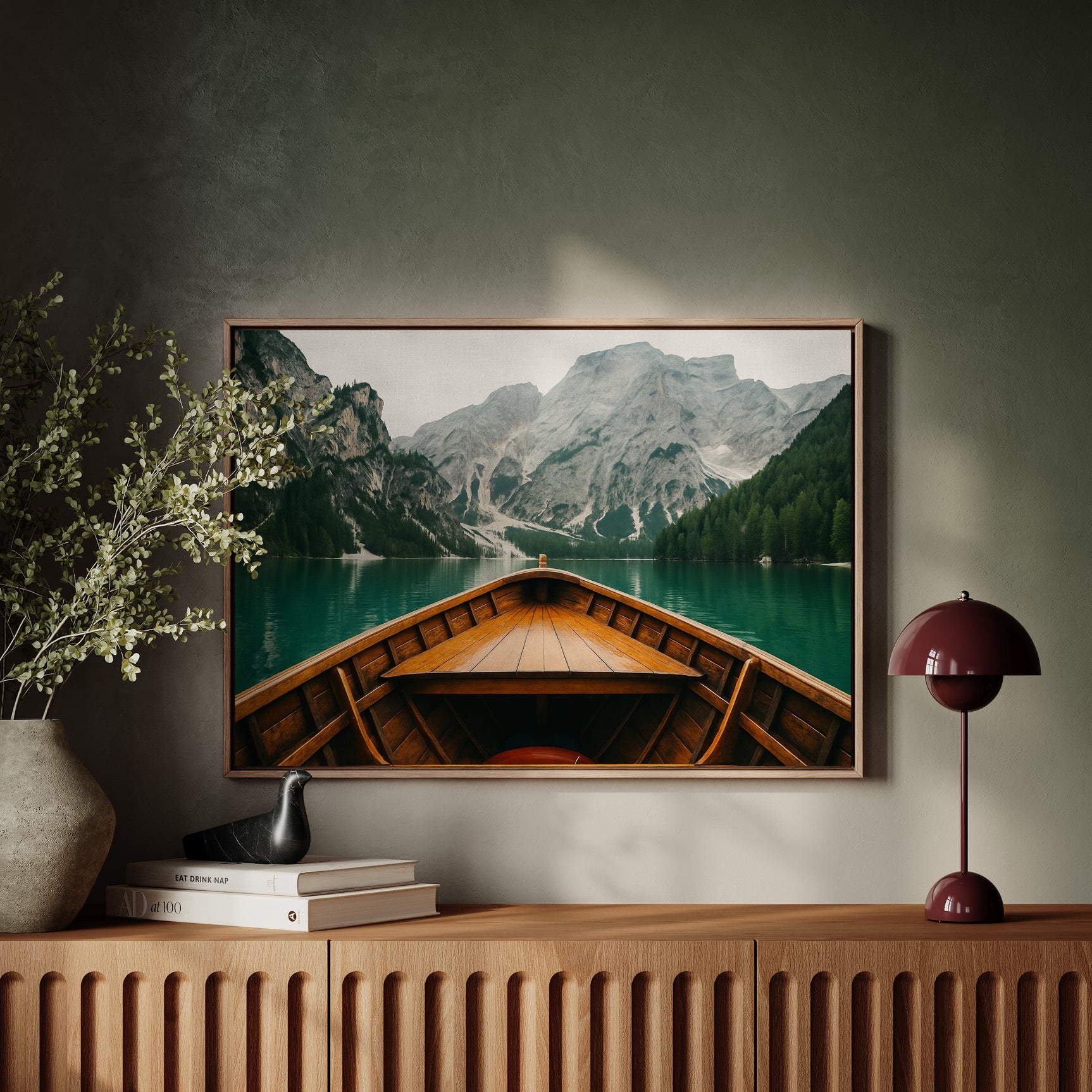 Rustic Mountain Lake Adventure Art Print