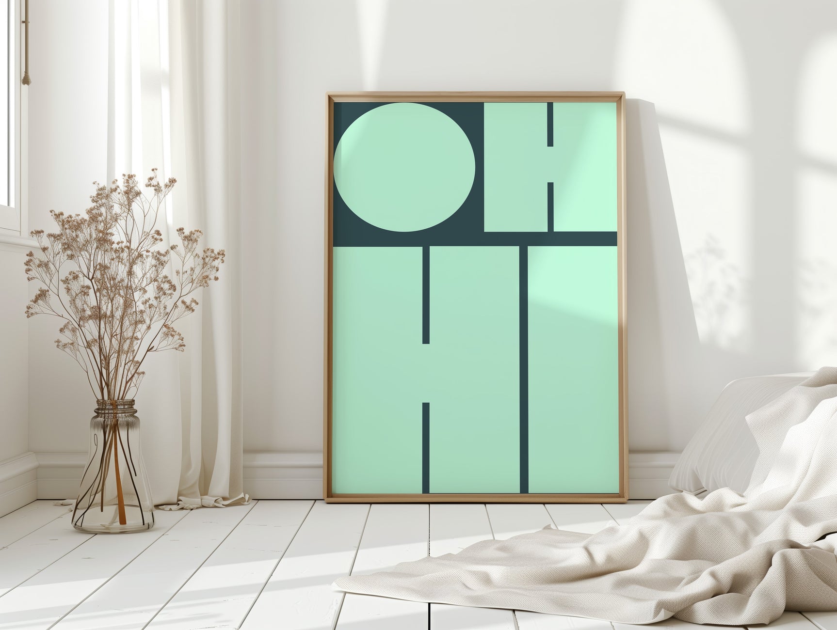 Mint Harmony - Modern Geometric Wall Art