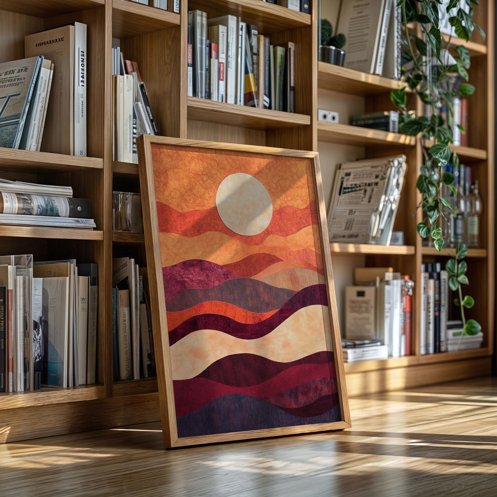 Sunset Serenity: Handmade Textile Wall Art