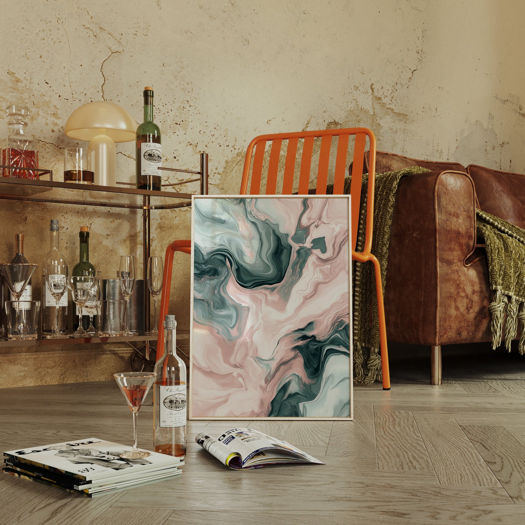 Mystic Waves - Abstract Marble Canvas Art