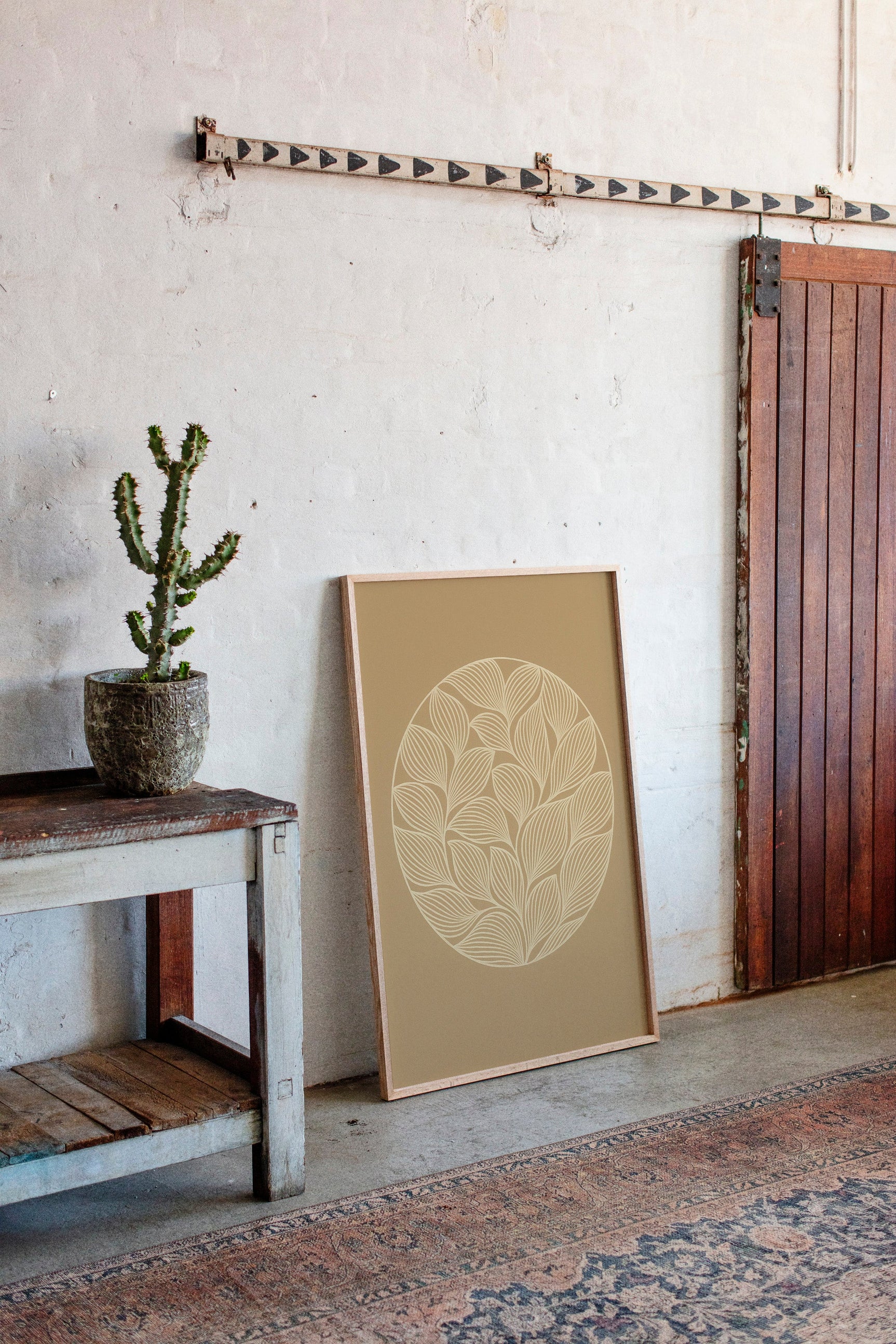 Elegant Leaf Mandala Art Print