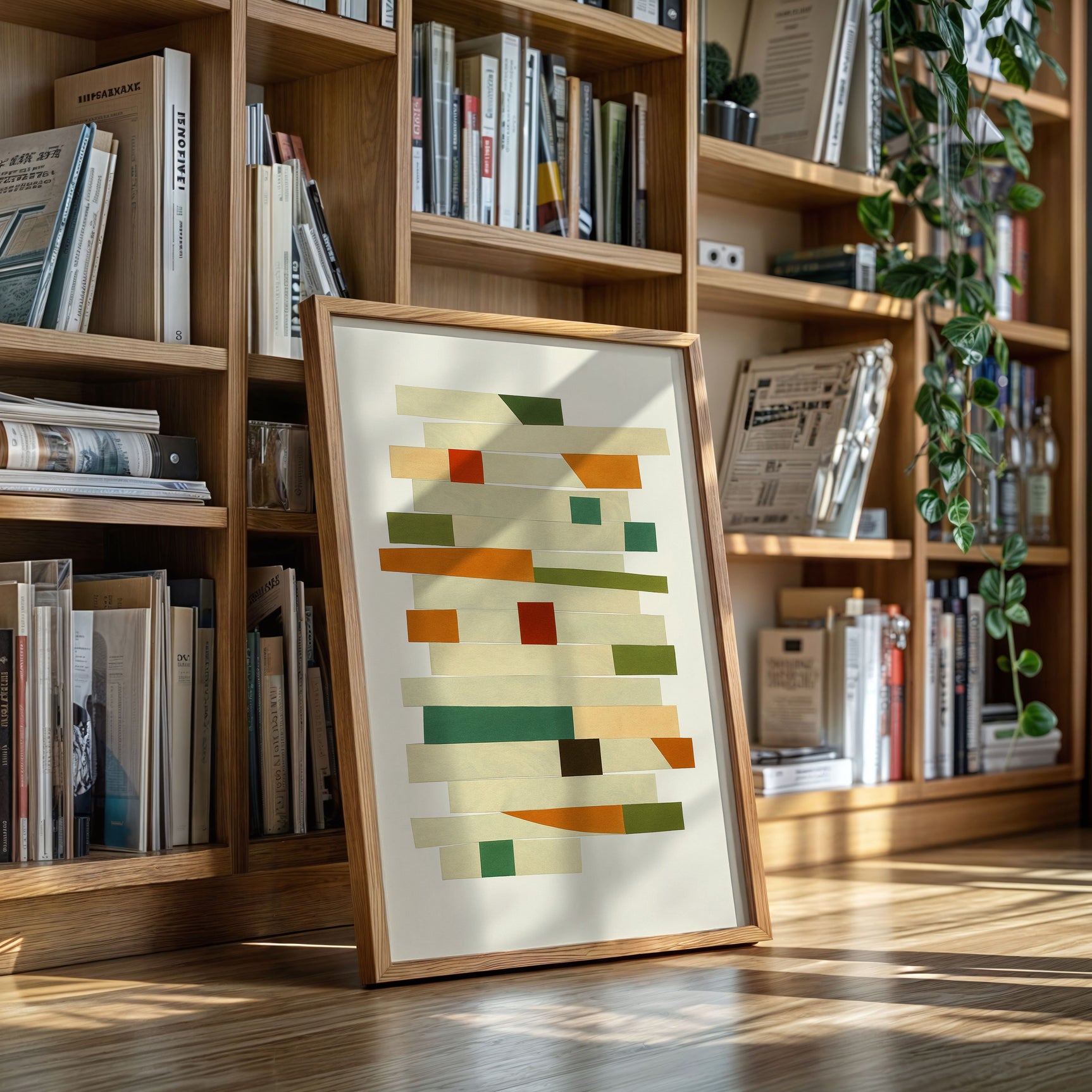 “Stacked Harmony” – Mid-Century Modern Geometric Art Print