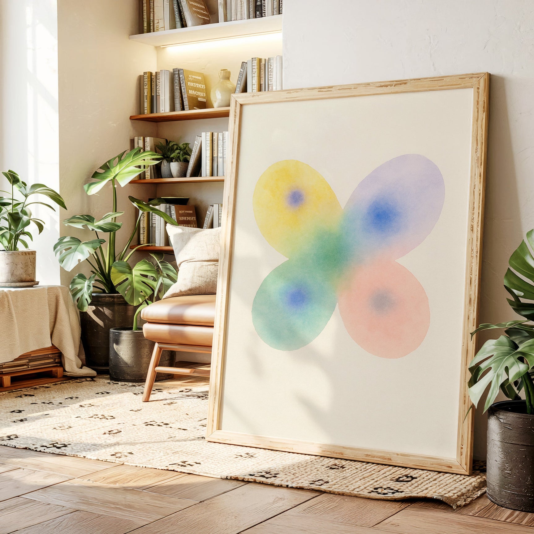 Soft Bloom – Watercolor Butterfly Abstract Print