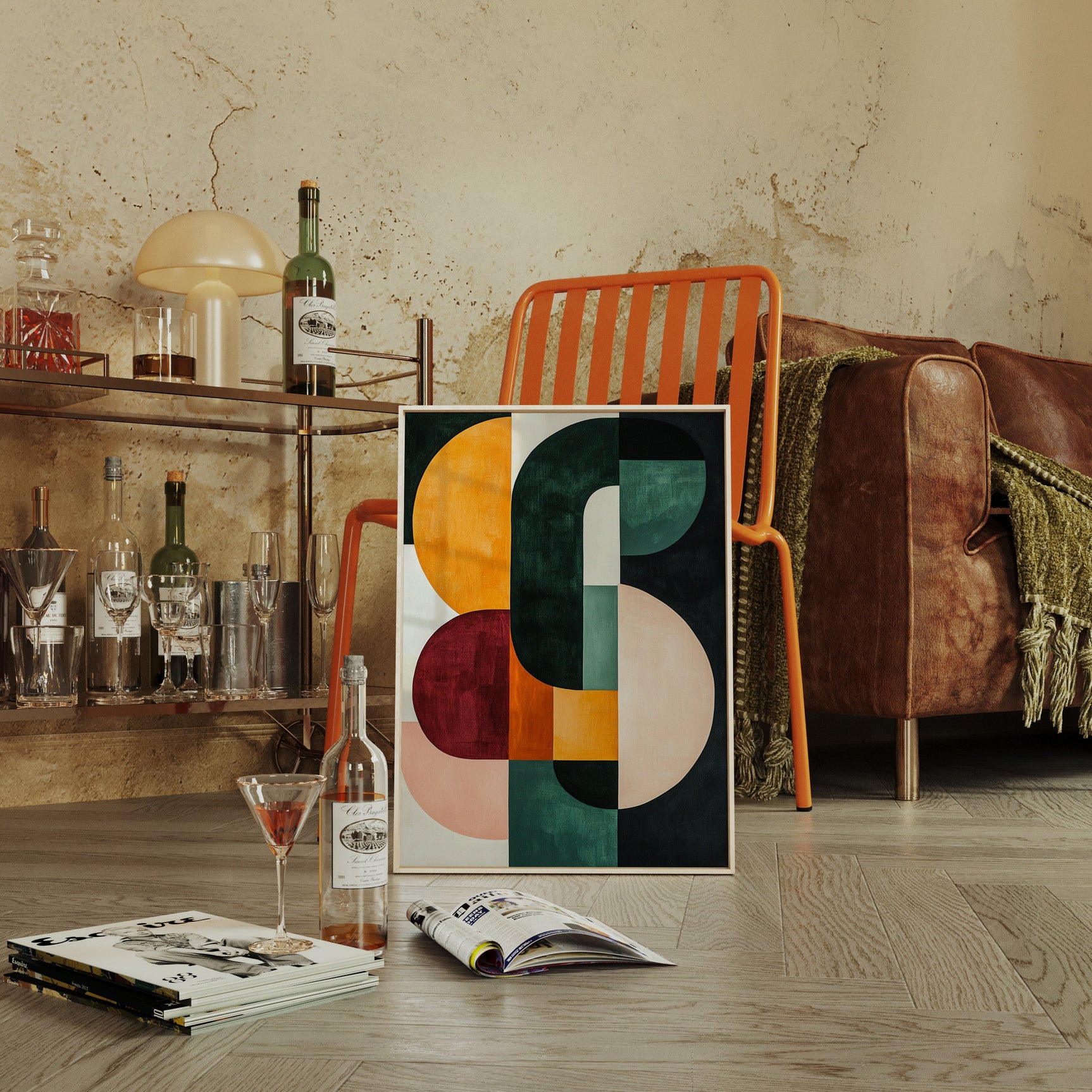 “Modern Balance” – Bold Mid-Century Abstract Geometric Print