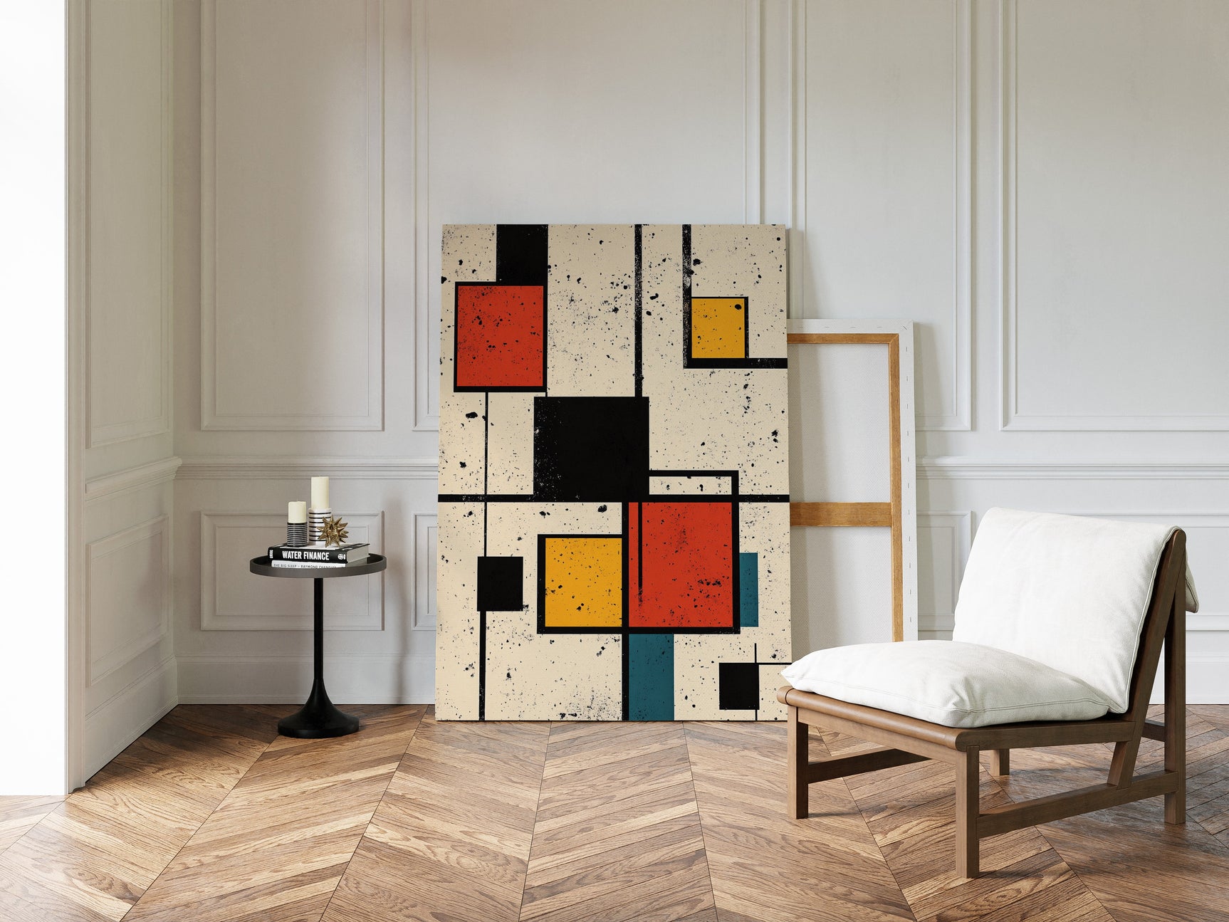 Primary Pulse – Geometric Modernist Splatter Art