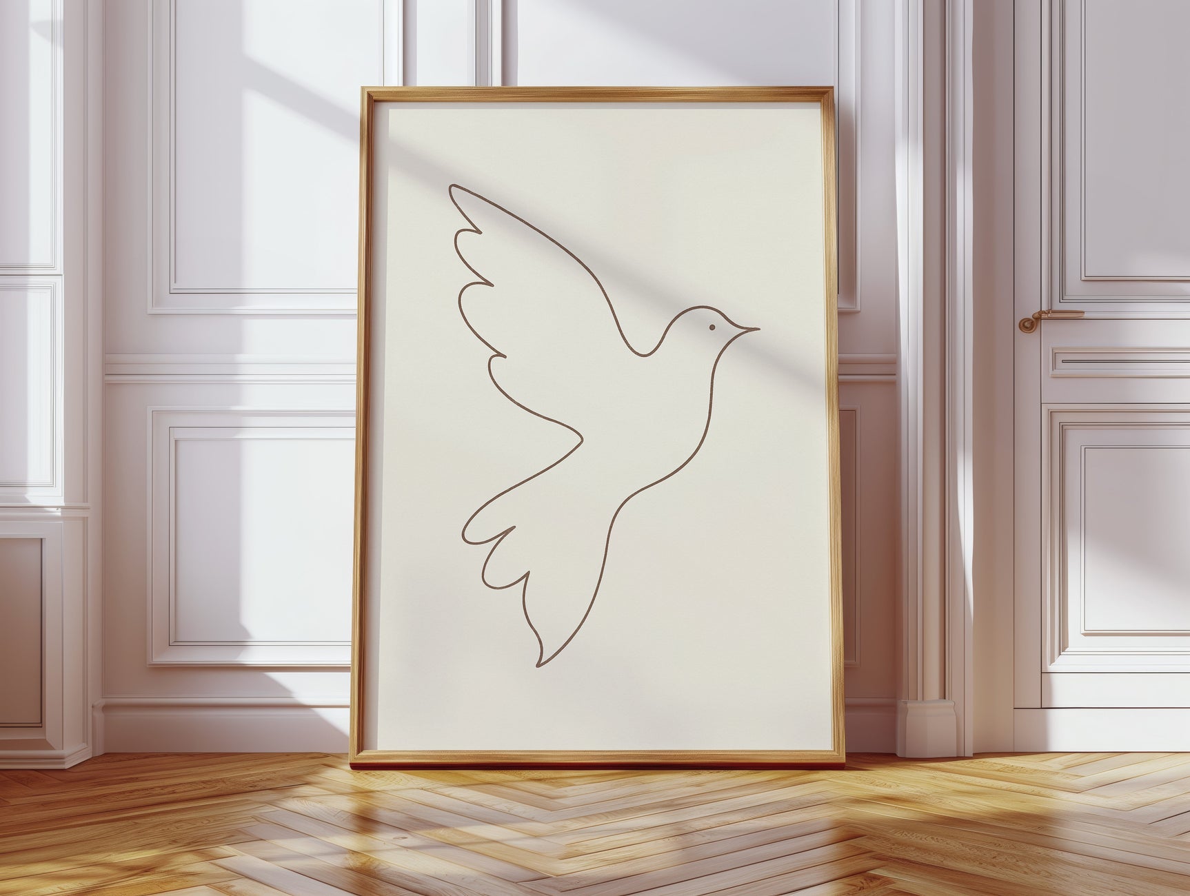 Minimalist Dove Line Art Print