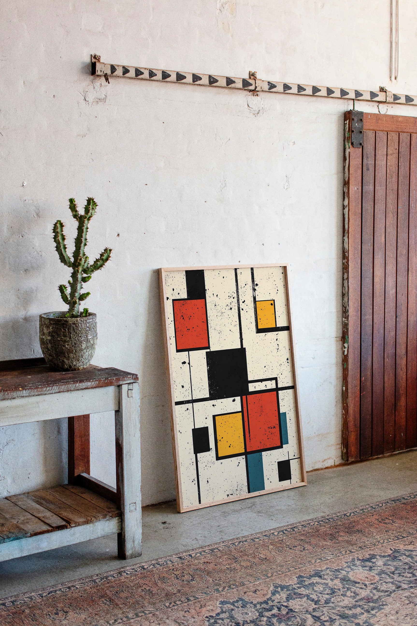 Primary Pulse – Geometric Modernist Splatter Art