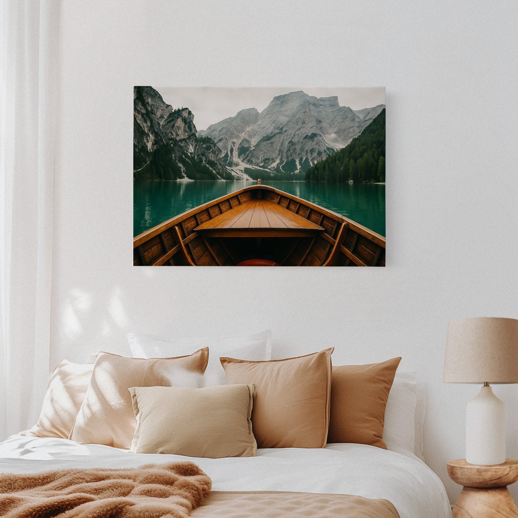 Rustic Mountain Lake Adventure Art Print