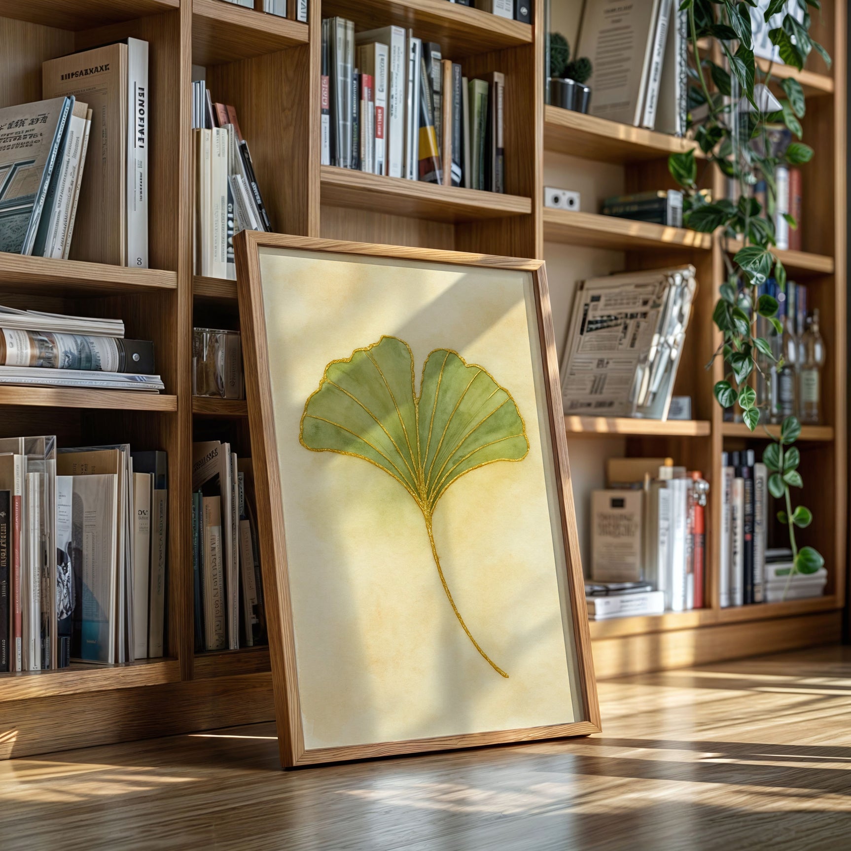 Elegant Ginkgo Leaf Watercolor Art Print