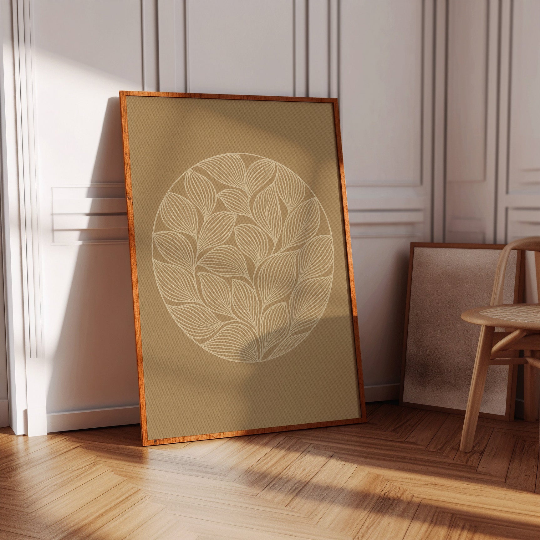 Elegant Leaf Mandala Art Print