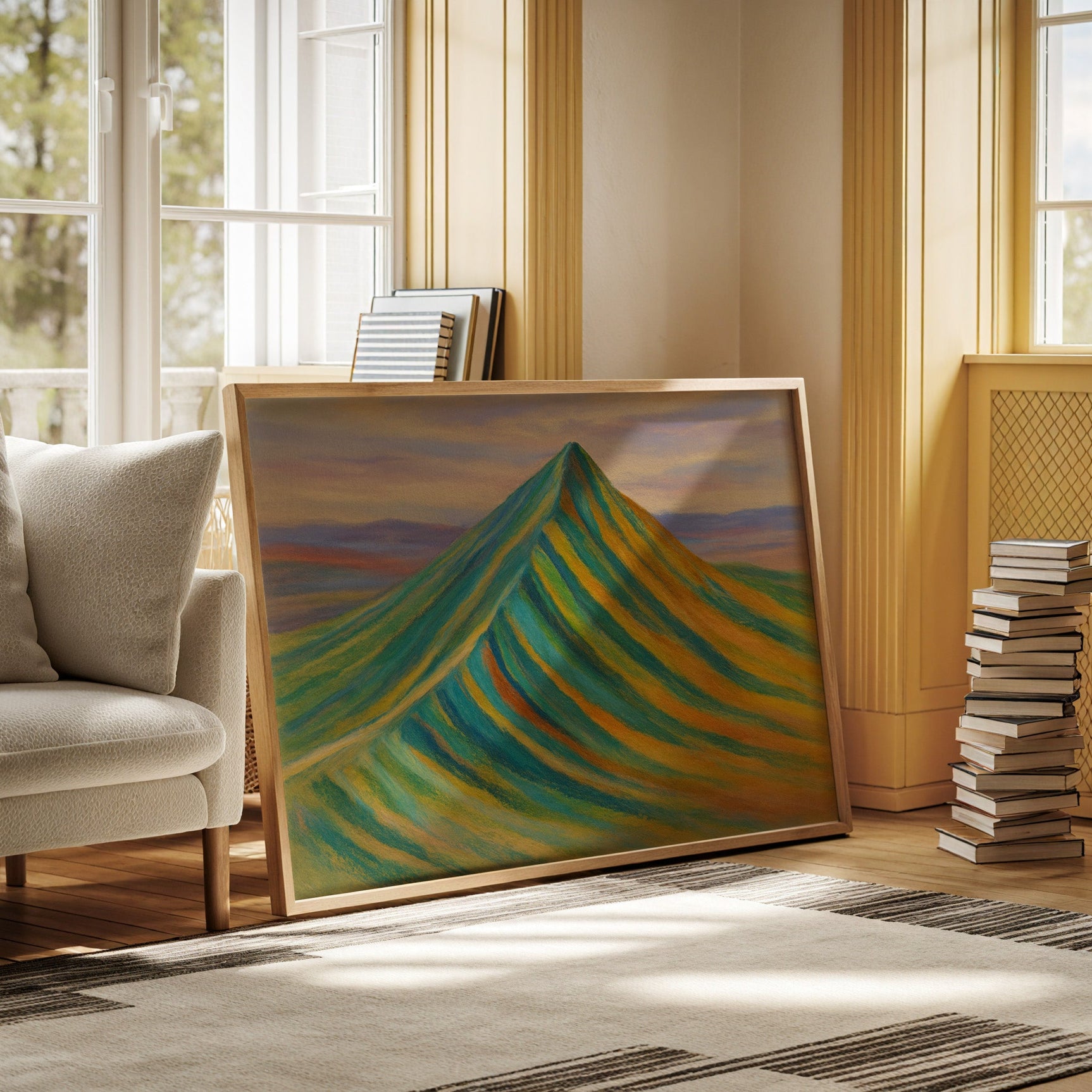 Aurora Ridge – Abstract Rainbow Mountain Landscape